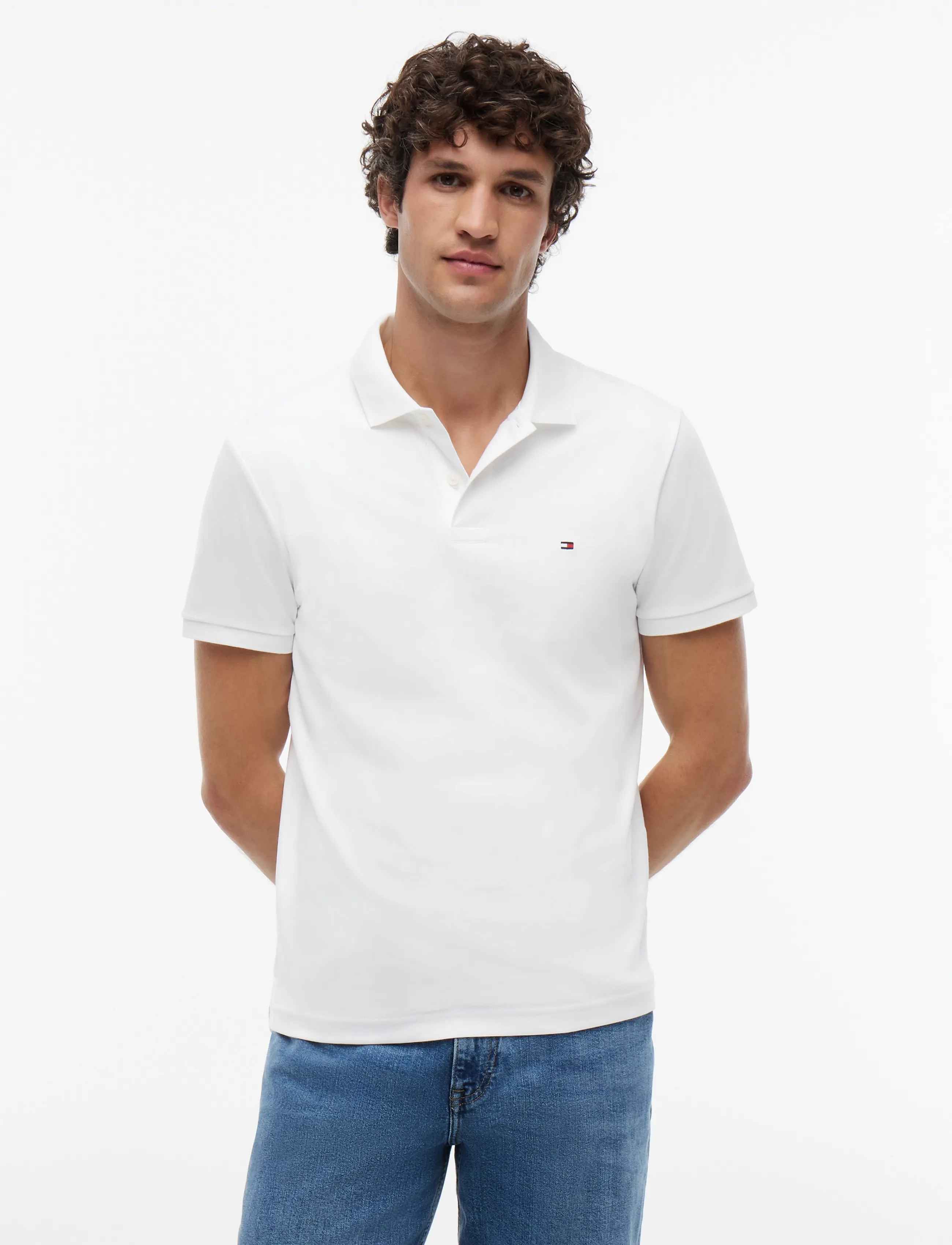 Tommy Hilfiger LIQUID COTTON ESSENTIAL REG POLO - Kurzärmelig - WHITE / white