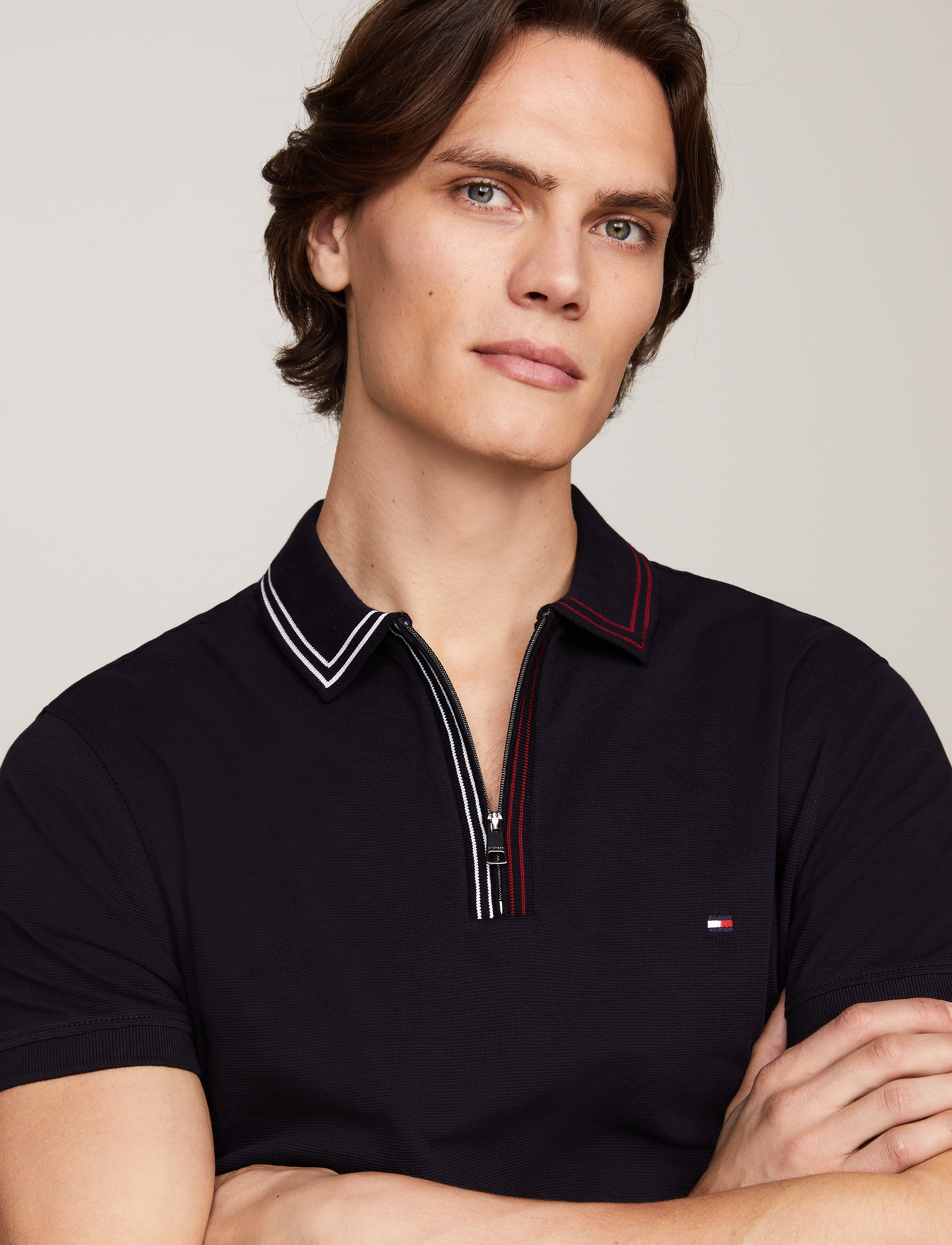 Tommy Hilfiger - RWB ZIP PLACKET TIPPING REG POLO - desert sky - 1