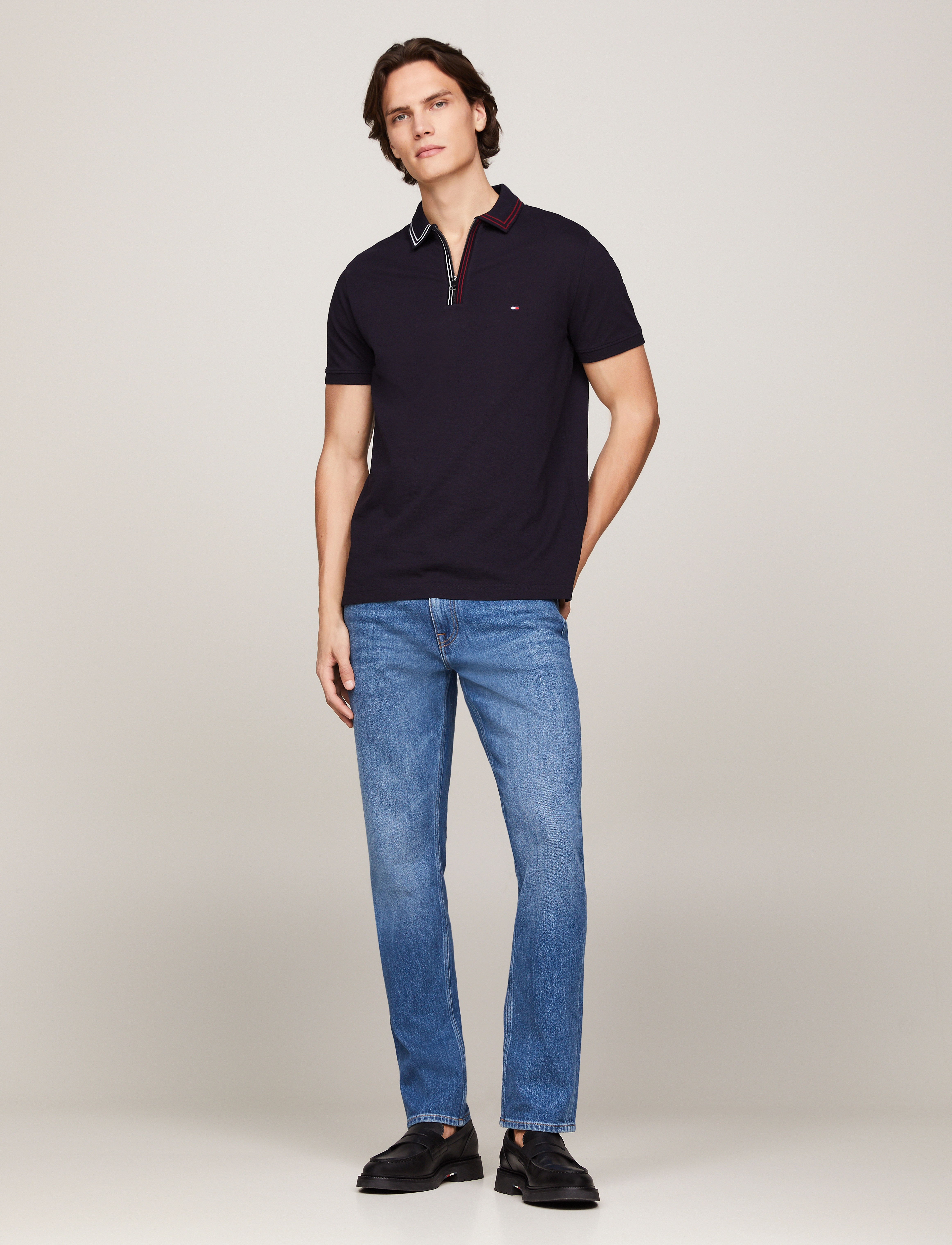 Tommy Hilfiger - RWB ZIP PLACKET TIPPING REG POLO - desert sky - 4