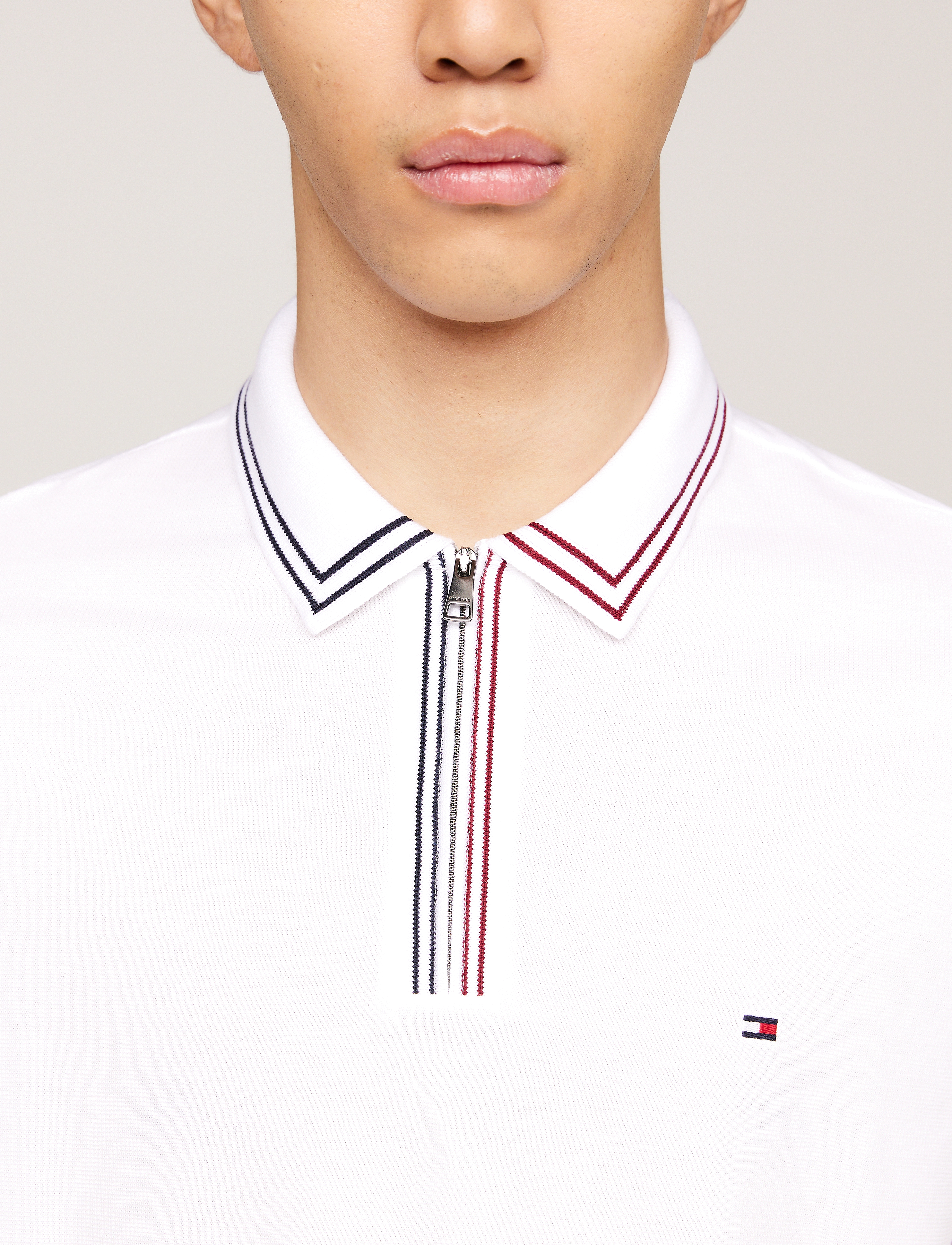 Tommy Hilfiger - RWB ZIP PLACKET TIPPING REG POLO - white - 1