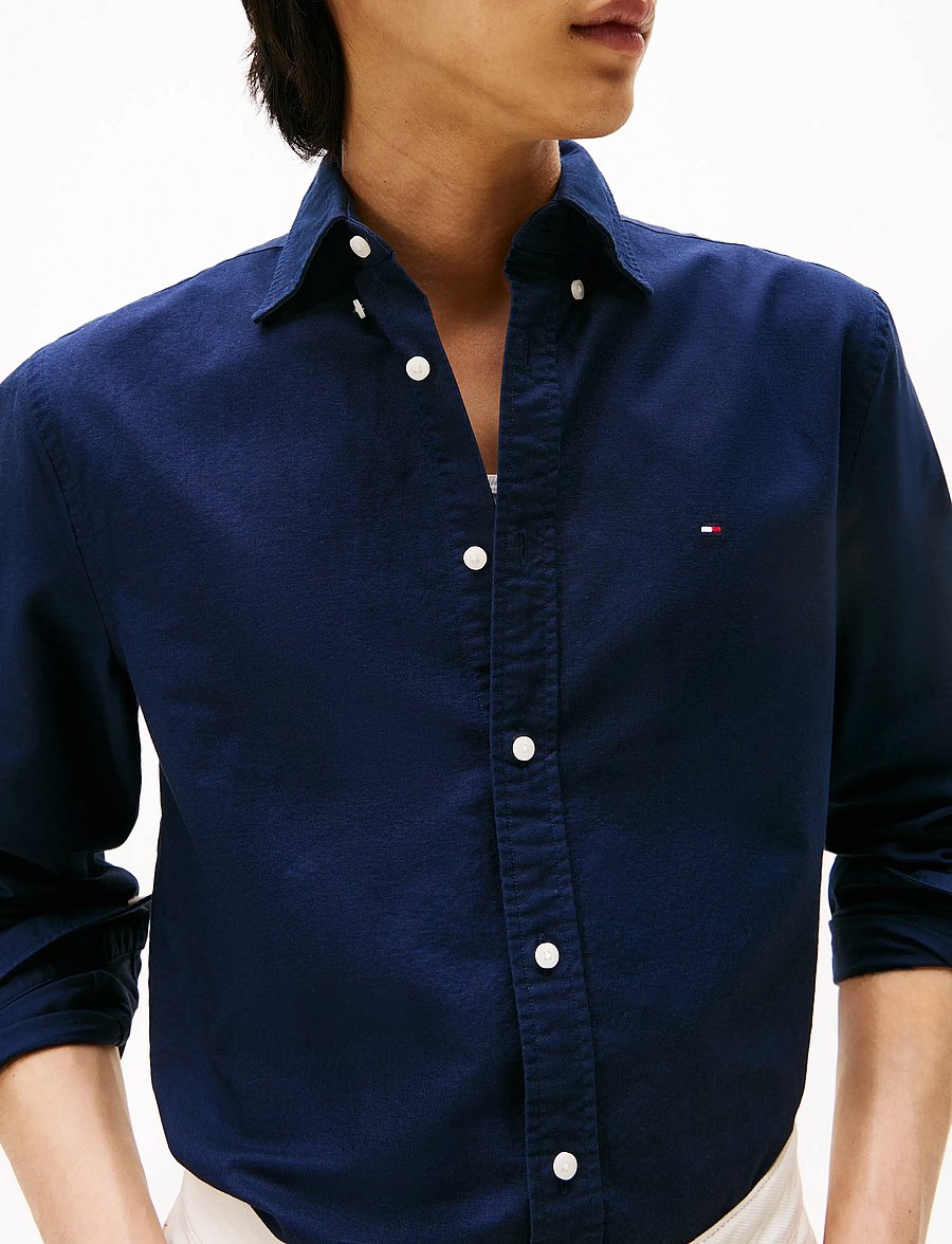 Tommy Hilfiger - SOLID HERITAGE OXFORD RF SHIRT - oxford-kauluspaidat - carbon navy carbon navy solid - 5