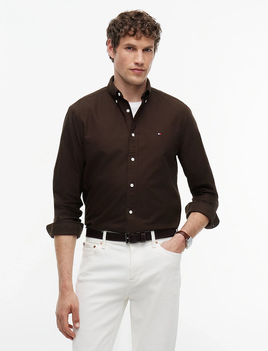 Tommy Hilfiger - SOLID HERITAGE OXFORD RF SHIRT - oxford-skjortor - dark coffee dark coffee solid - 0