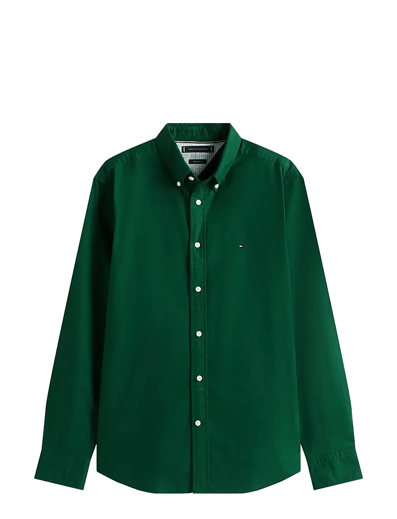 Tommy Hilfiger - SOLID HERITAGE OXFORD RF SHIRT - oxford-hemden - ornamental green / orn green solid - 1