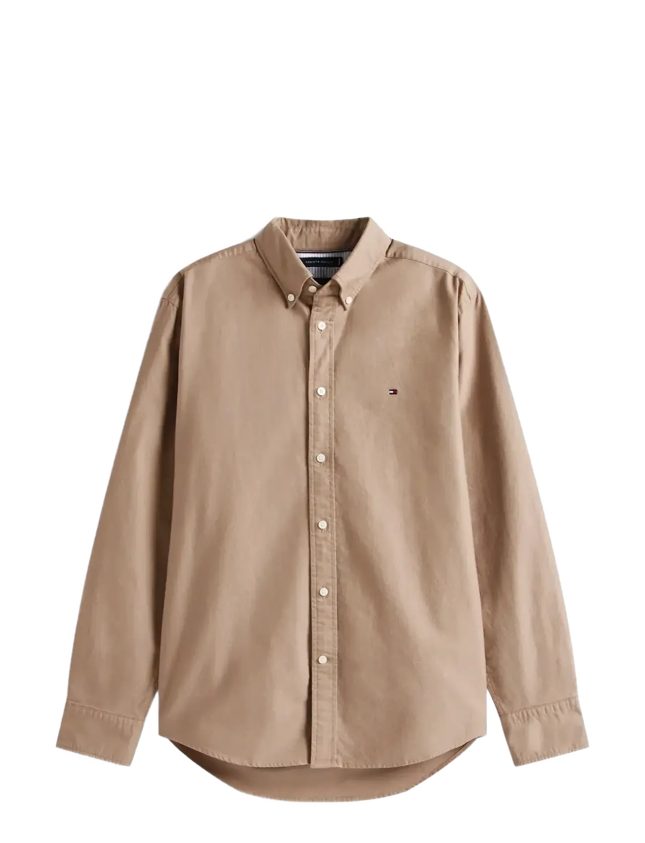 Tommy Hilfiger - SOLID HERITAGE OXFORD RF SHIRT - oxford-hemden - coastal taupe   coastal taupe solid - 1