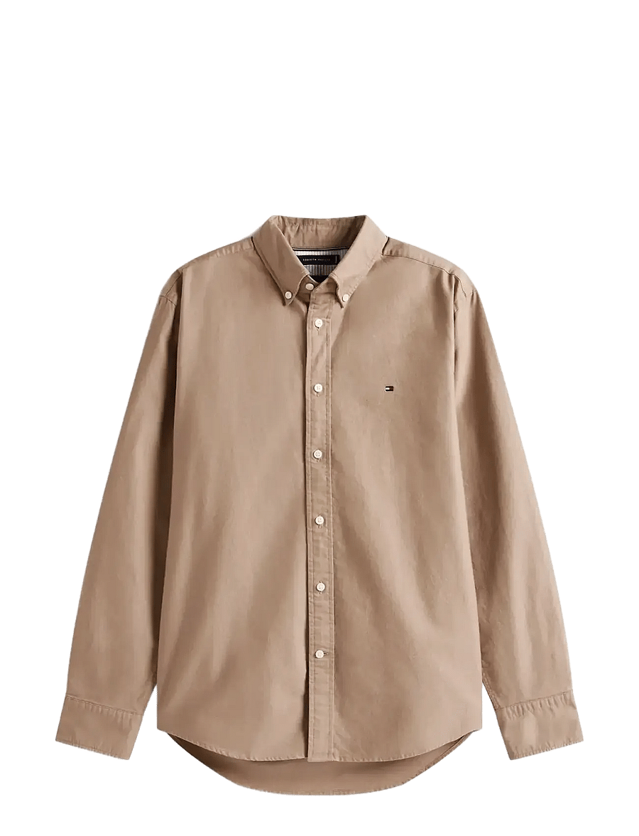 Tommy Hilfiger - SOLID HERITAGE OXFORD RF SHIRT - oxford-hemden - coastal taupe coastal taupe solid - 1