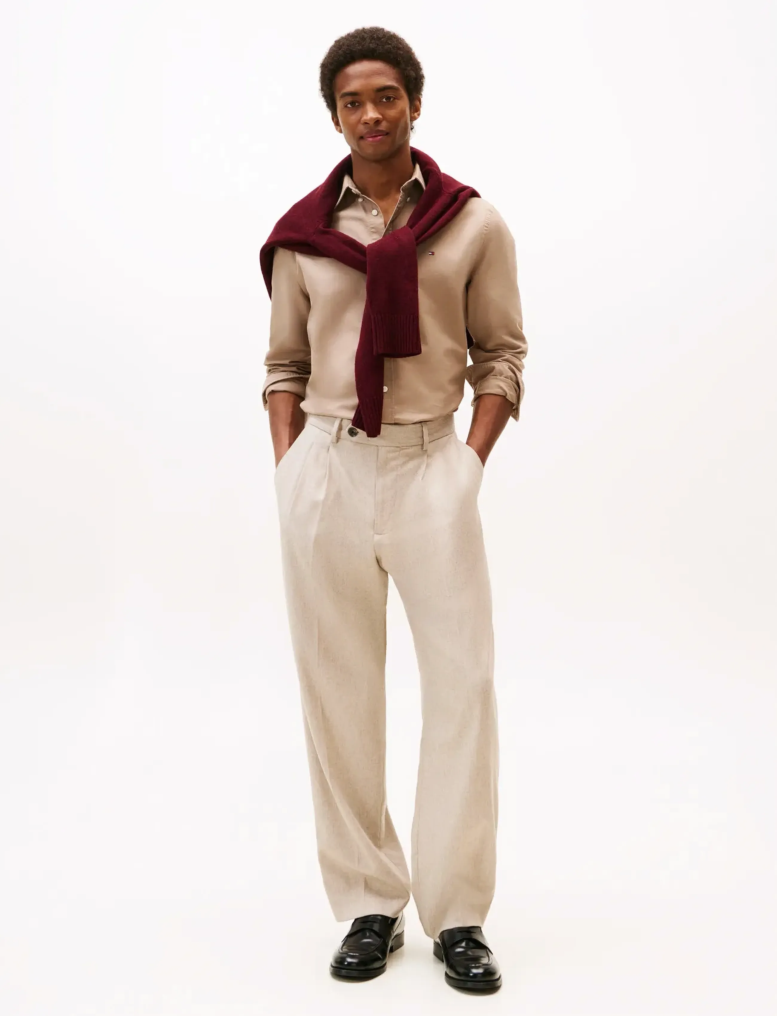 Tommy Hilfiger - SOLID HERITAGE OXFORD RF SHIRT - oxford-hemden - coastal taupe   coastal taupe solid - 2