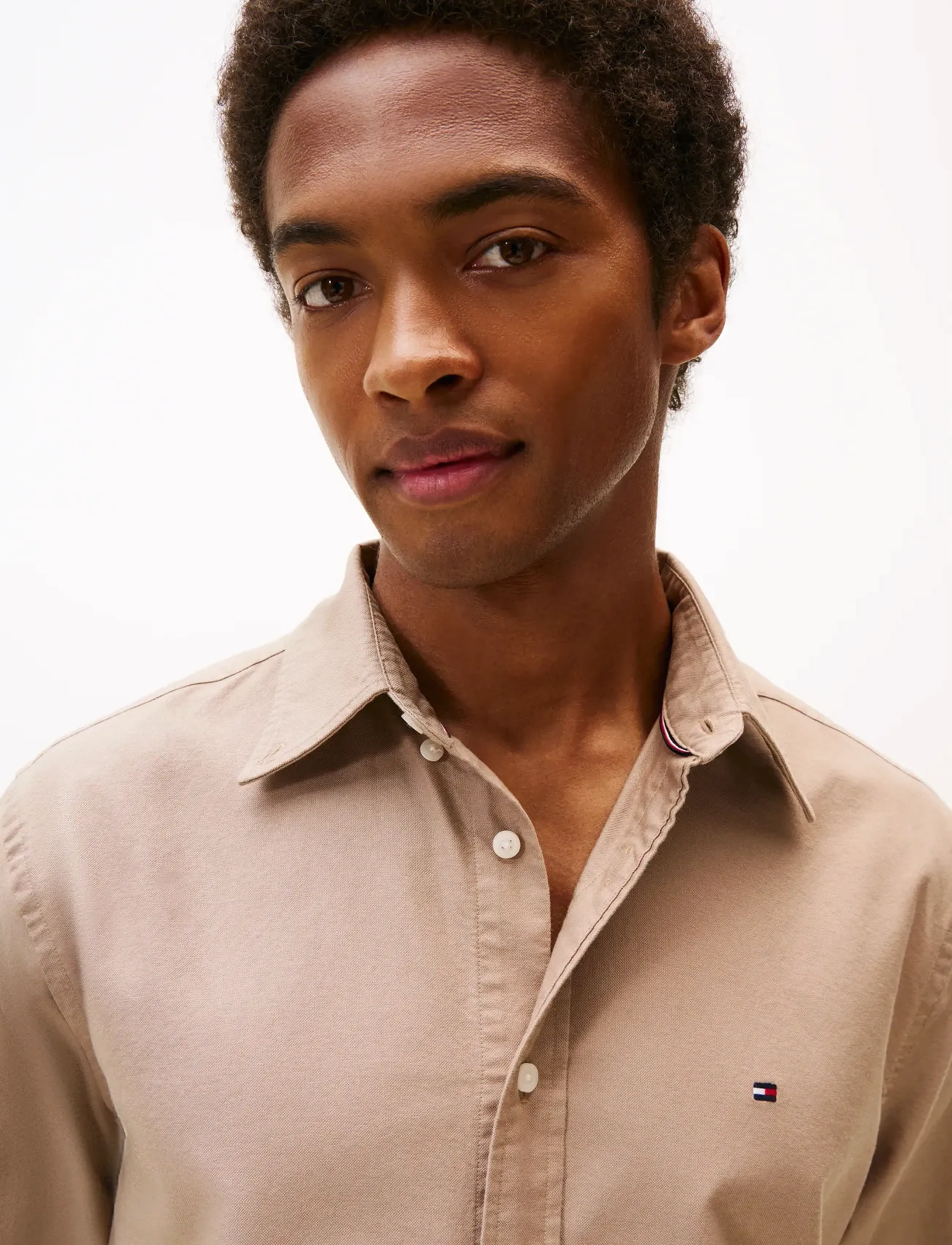 Tommy Hilfiger - SOLID HERITAGE OXFORD RF SHIRT - oxford-hemden - coastal taupe   coastal taupe solid - 5