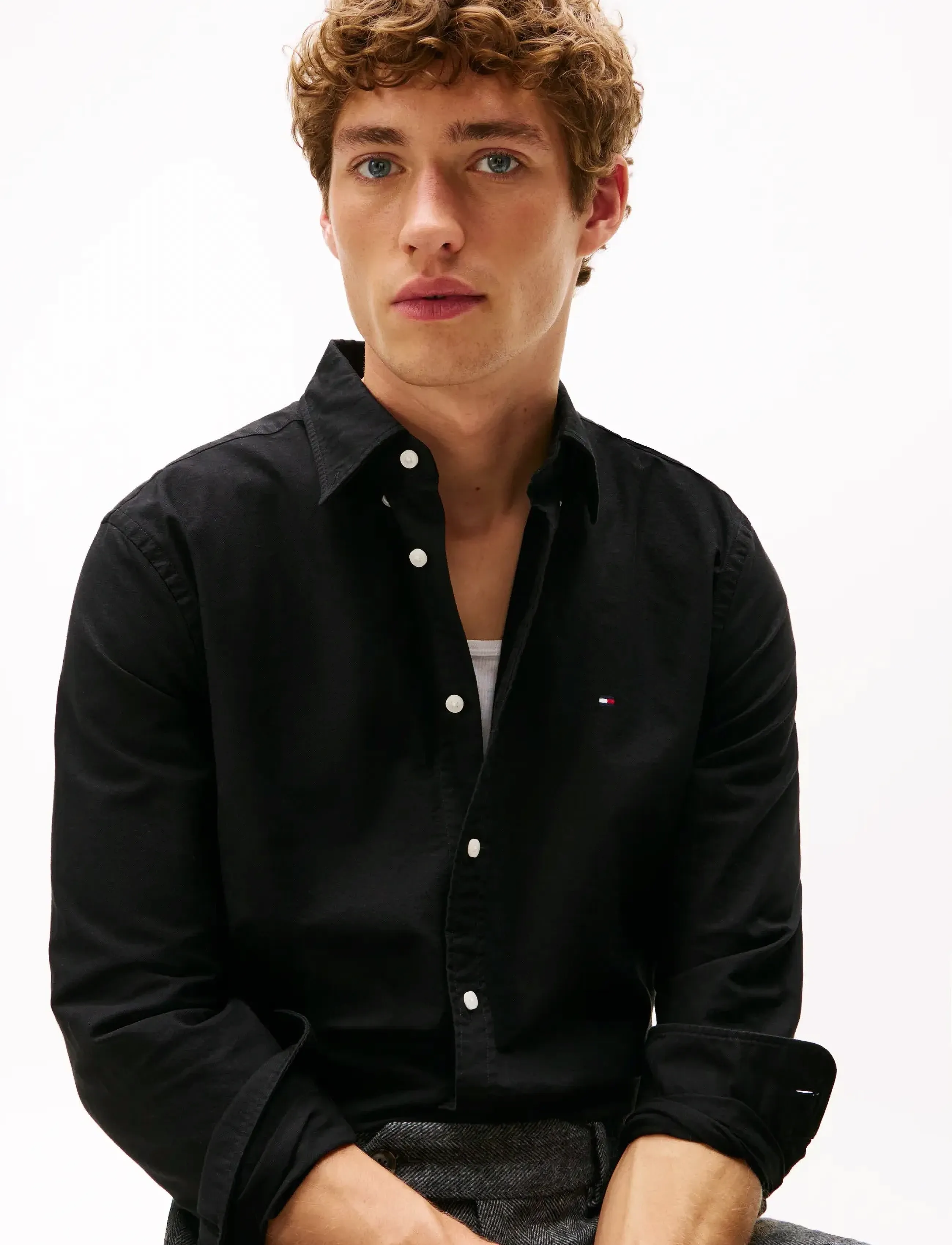 Tommy Hilfiger - SOLID HERITAGE OXFORD RF SHIRT - oxford-hemden - black   black solid - 4