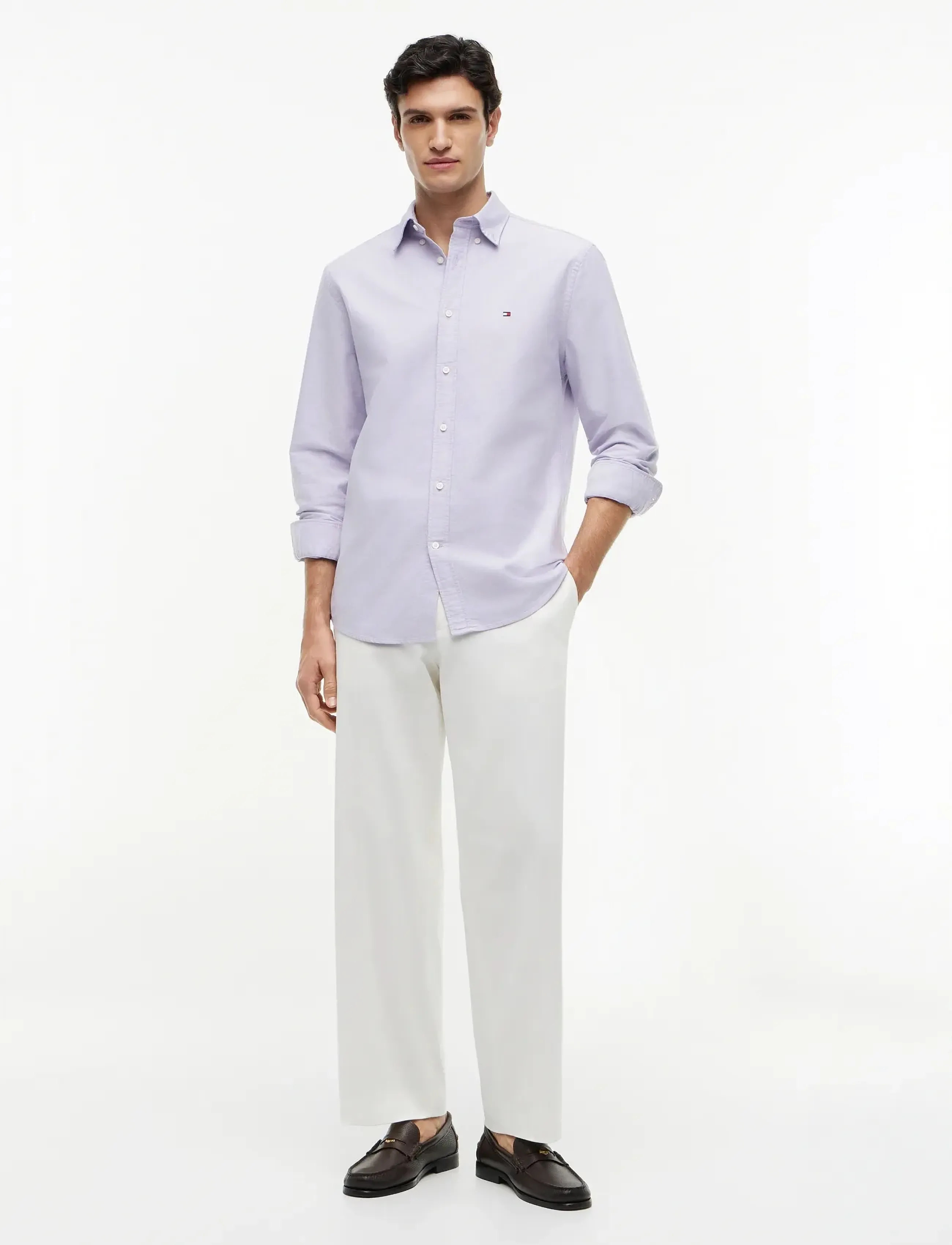 Tommy Hilfiger - SOLID HERITAGE OXFORD RF SHIRT - oxford shirts - monarch purple - 3