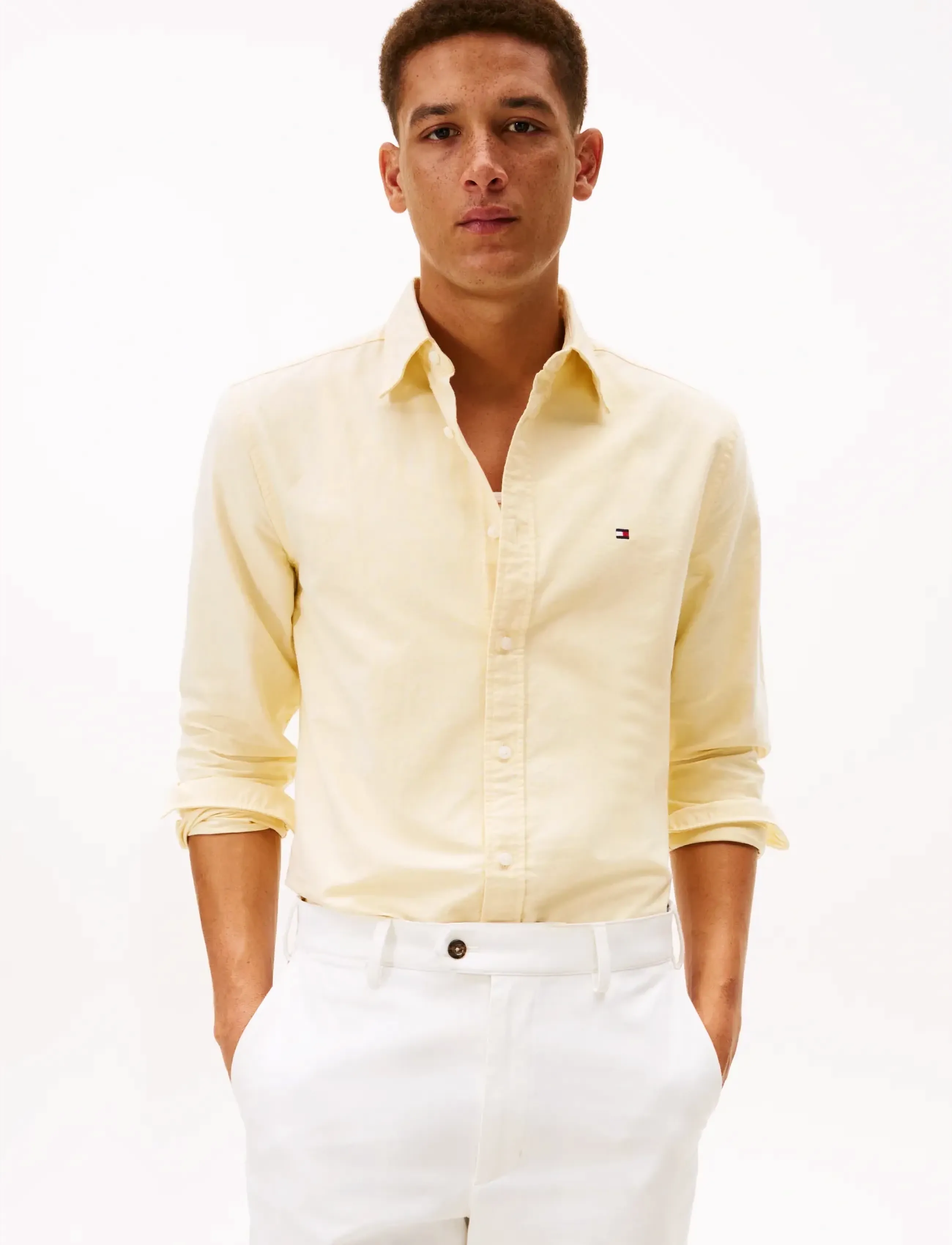 Tommy Hilfiger SOLID HERITAGE OXFORD RF SHIRT - Riided - MORNINGSIDE YELLOW / yellow