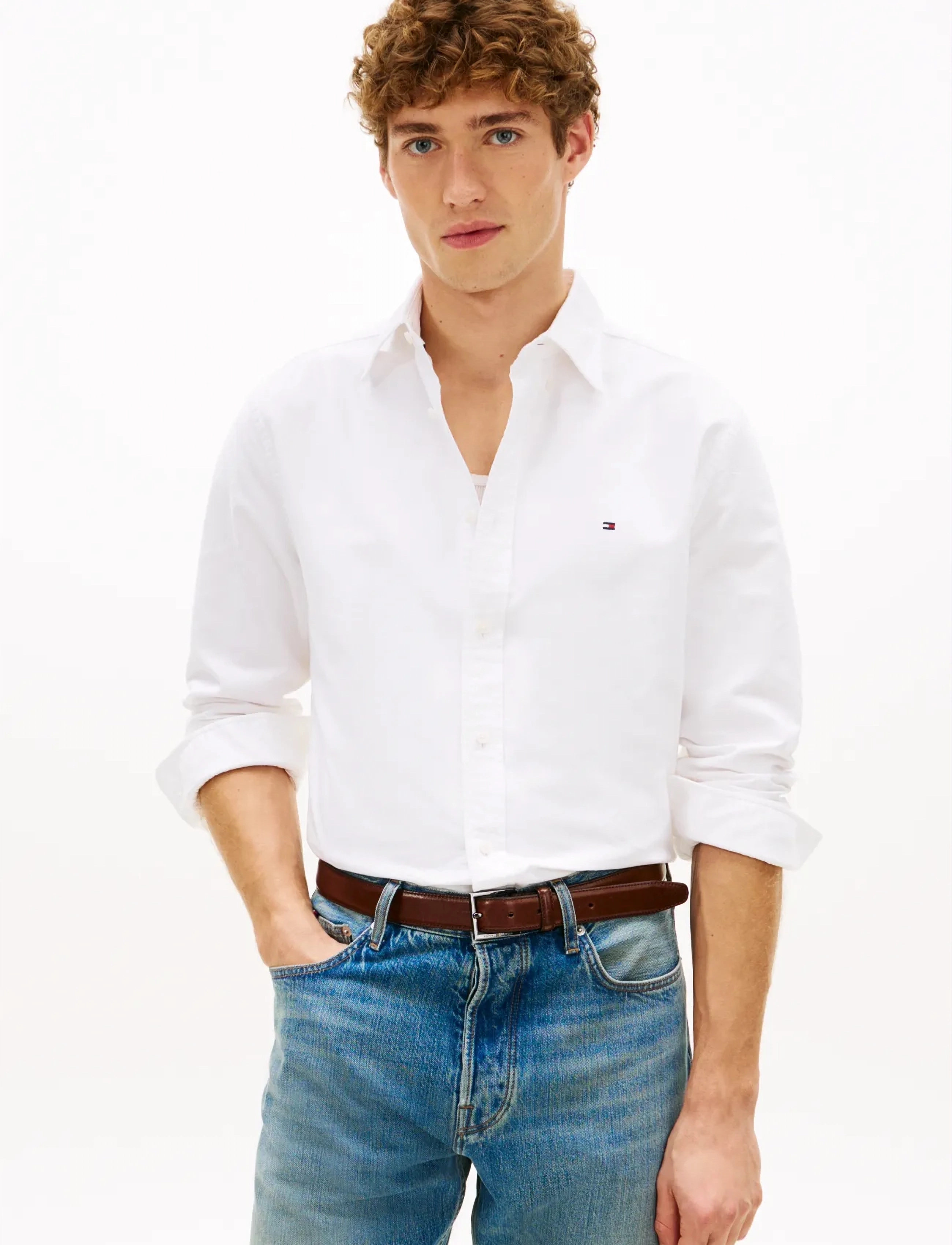 Tommy Hilfiger SOLID HERITAGE OXFORD RF SHIRT - Hemden - OPTHIC WHITE / white