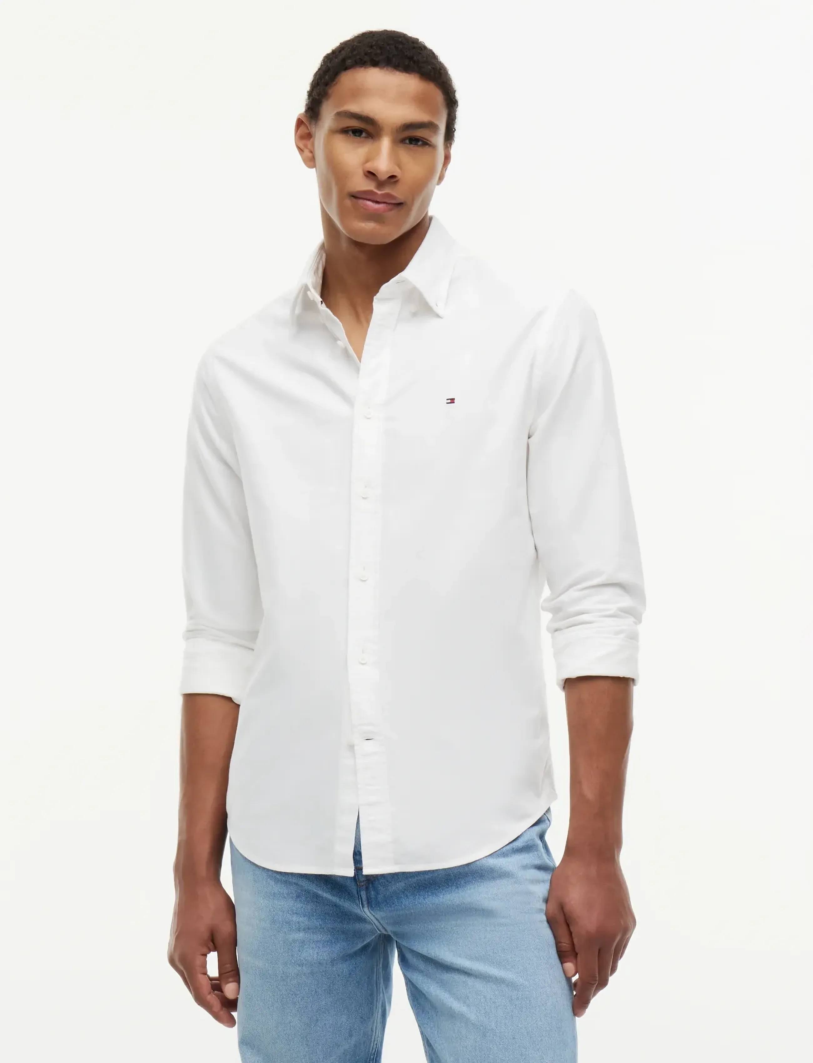 Tommy Hilfiger SOLID HERITAGE OXFORD RF SHIRT - Tommy Hilfiger - OPTHIC WHITE / white