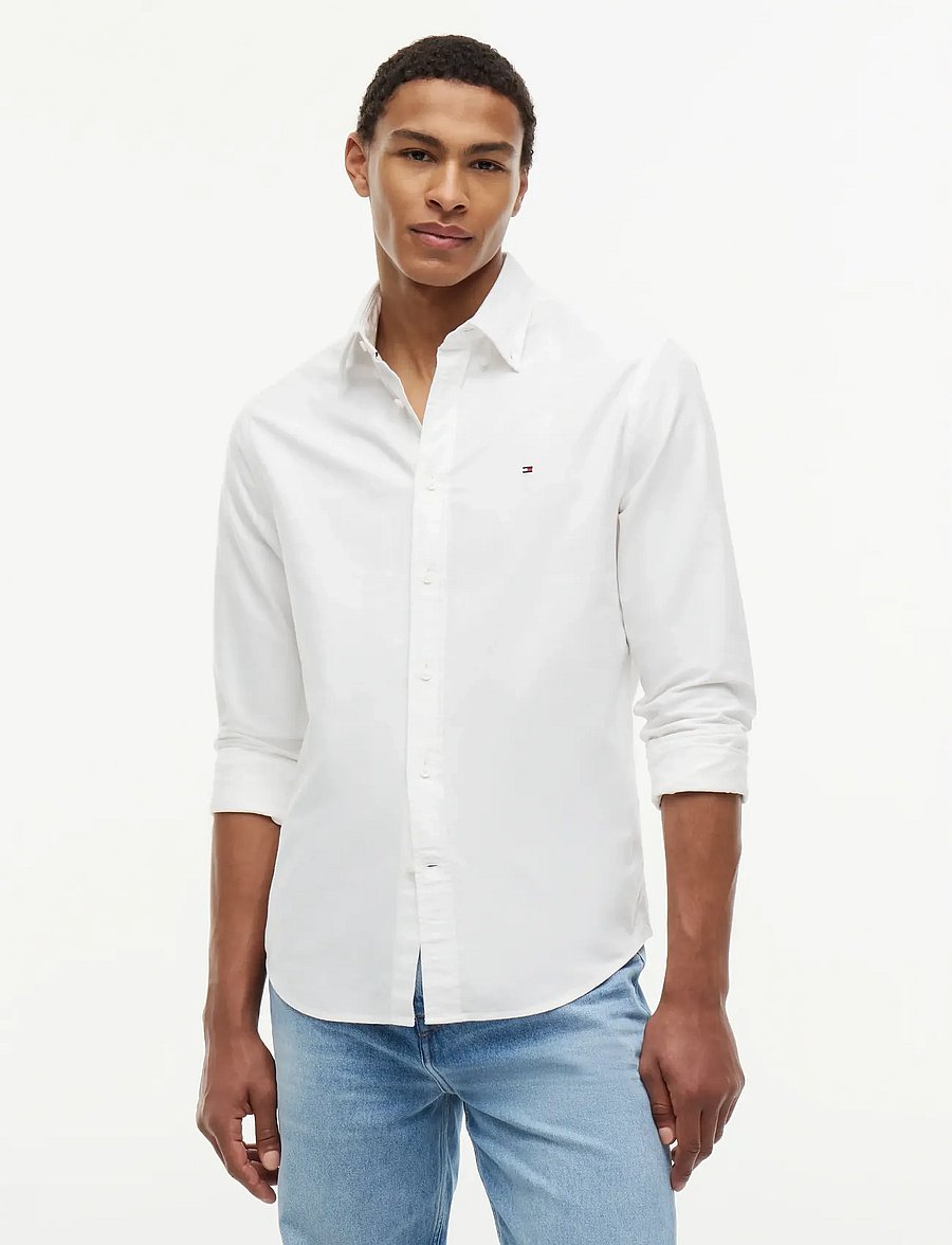 Tommy Hilfiger - SOLID HERITAGE OXFORD RF SHIRT - oxford skjorter - opthic white - 0