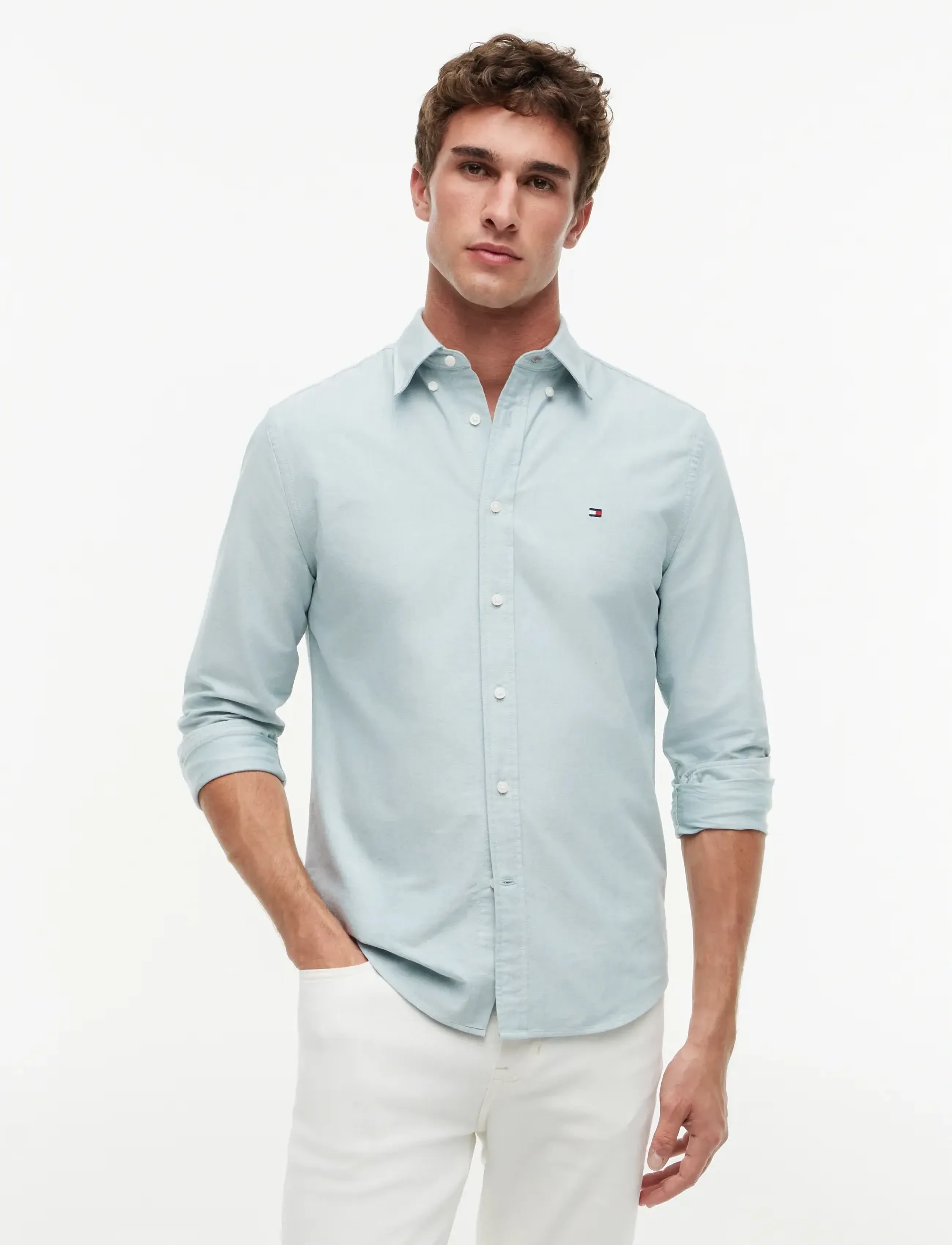 Tommy Hilfiger SOLID HERITAGE OXFORD RF SHIRT - Oxfordi särgid - ORNAMENTAL GREEN / blue