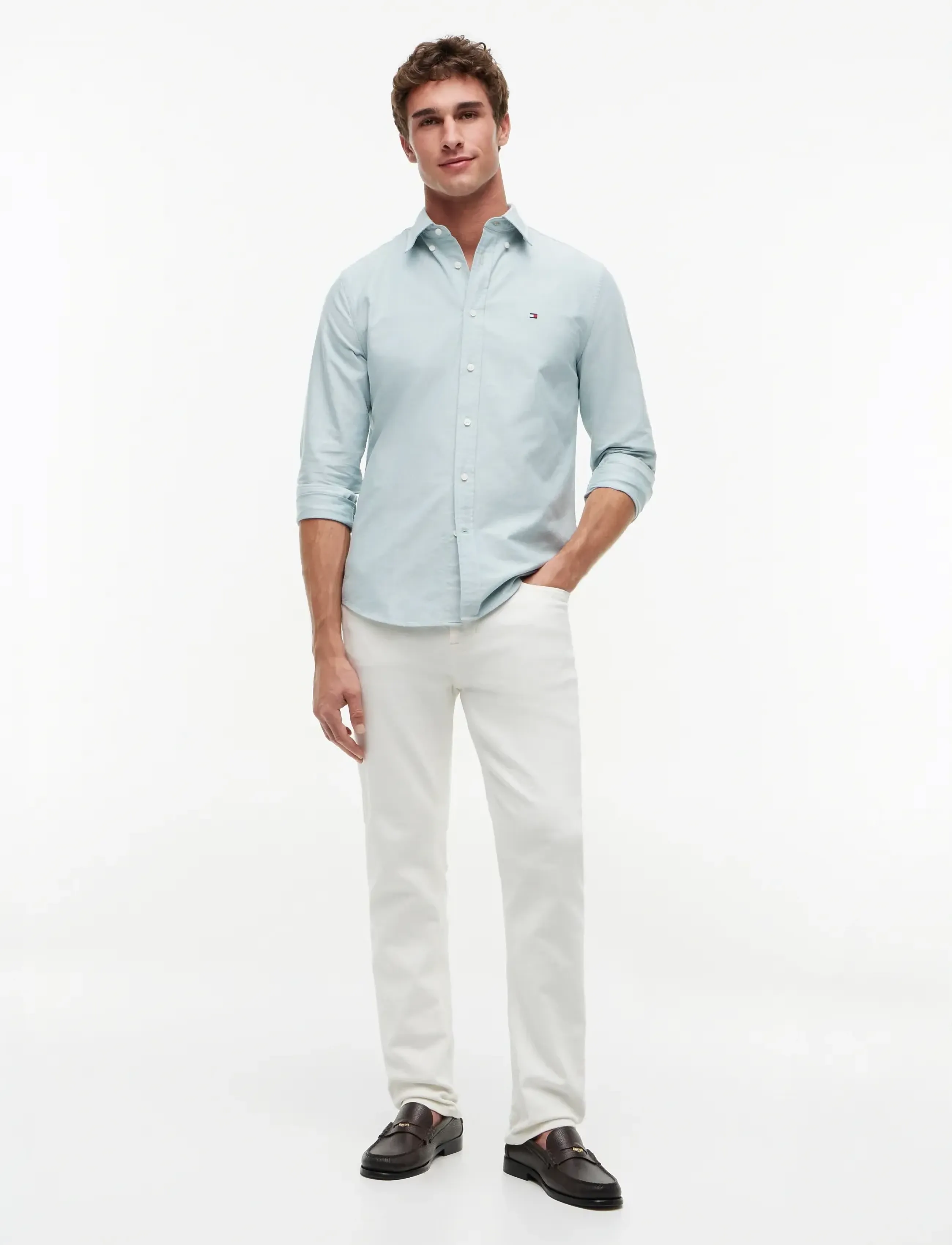 Tommy Hilfiger - SOLID HERITAGE OXFORD RF SHIRT - oxford shirts - ornamental green - 4