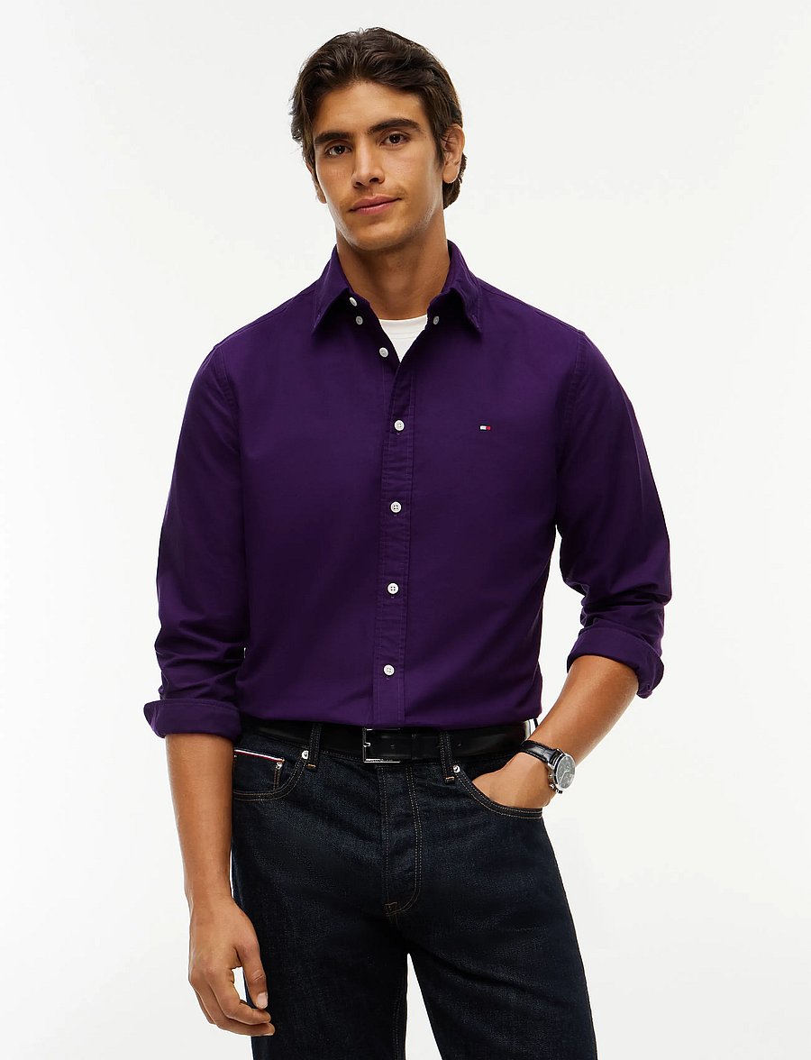 Tommy Hilfiger - SOLID HERITAGE OXFORD RF SHIRT - oxfordi särgid - purple sapphire - 0