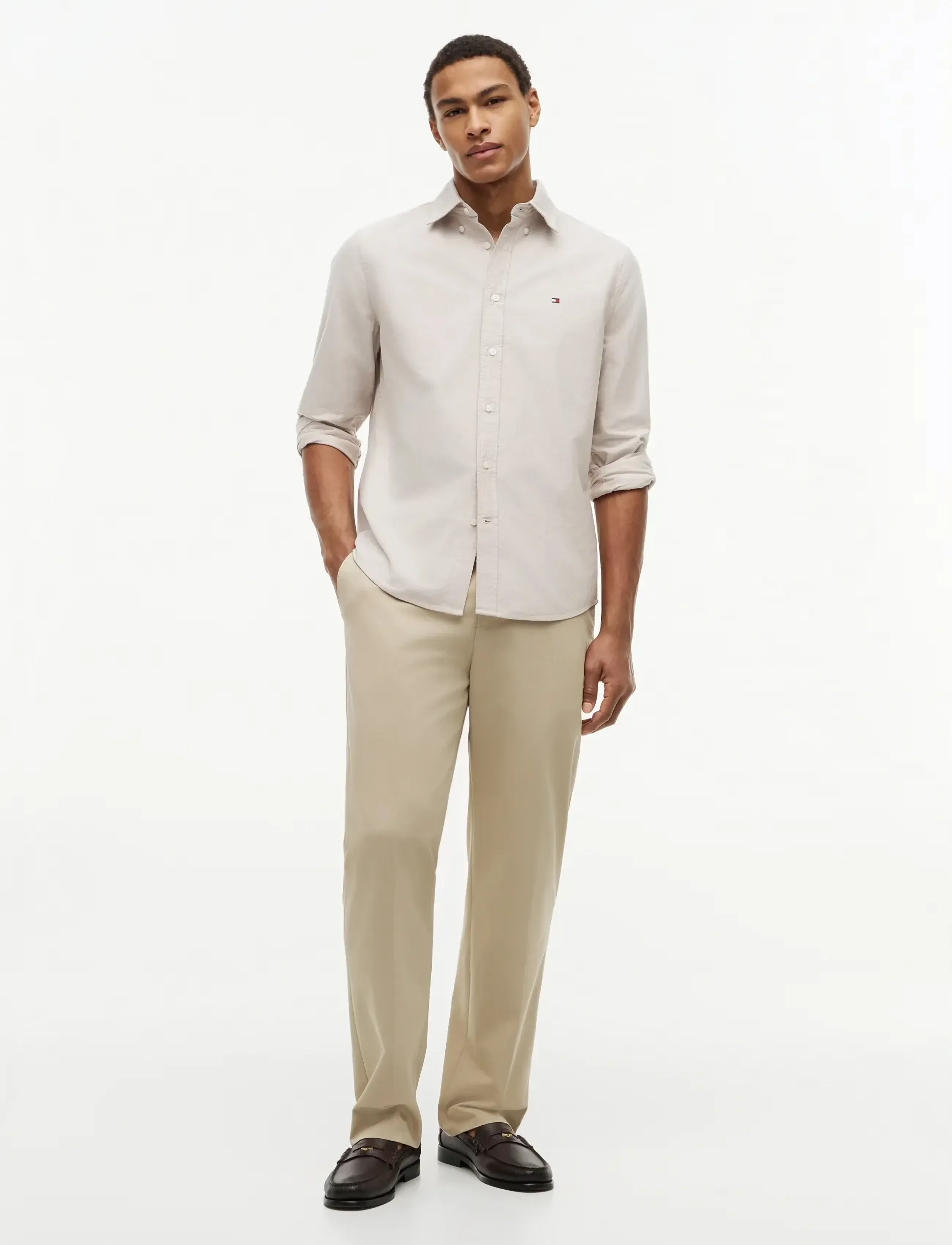 Tommy Hilfiger - SOLID HERITAGE OXFORD RF SHIRT - oxford-skjortor - safari canvas - 4