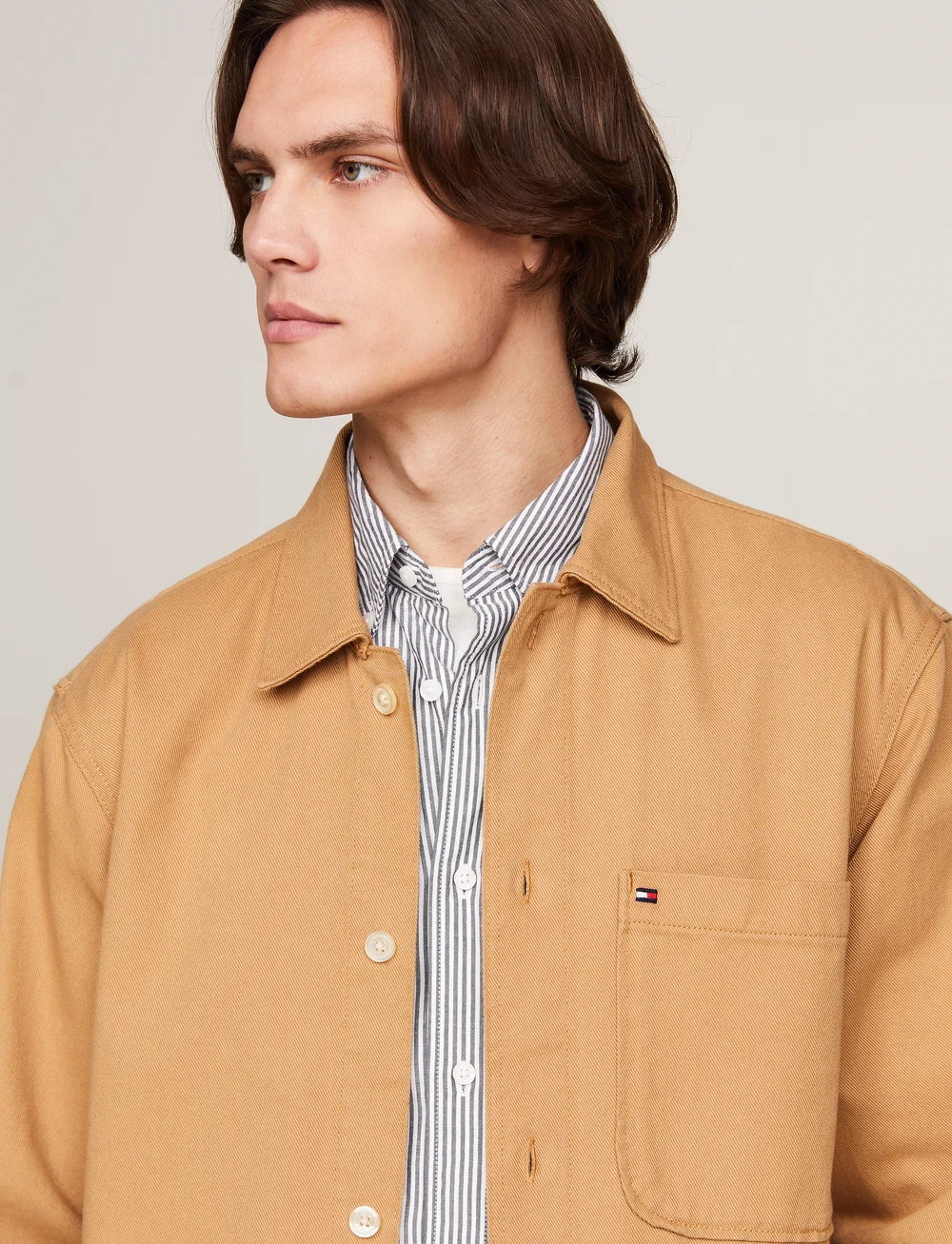 Tommy Hilfiger - TWILL SHIRT JACKET - fall jackets - classic khaki - 1