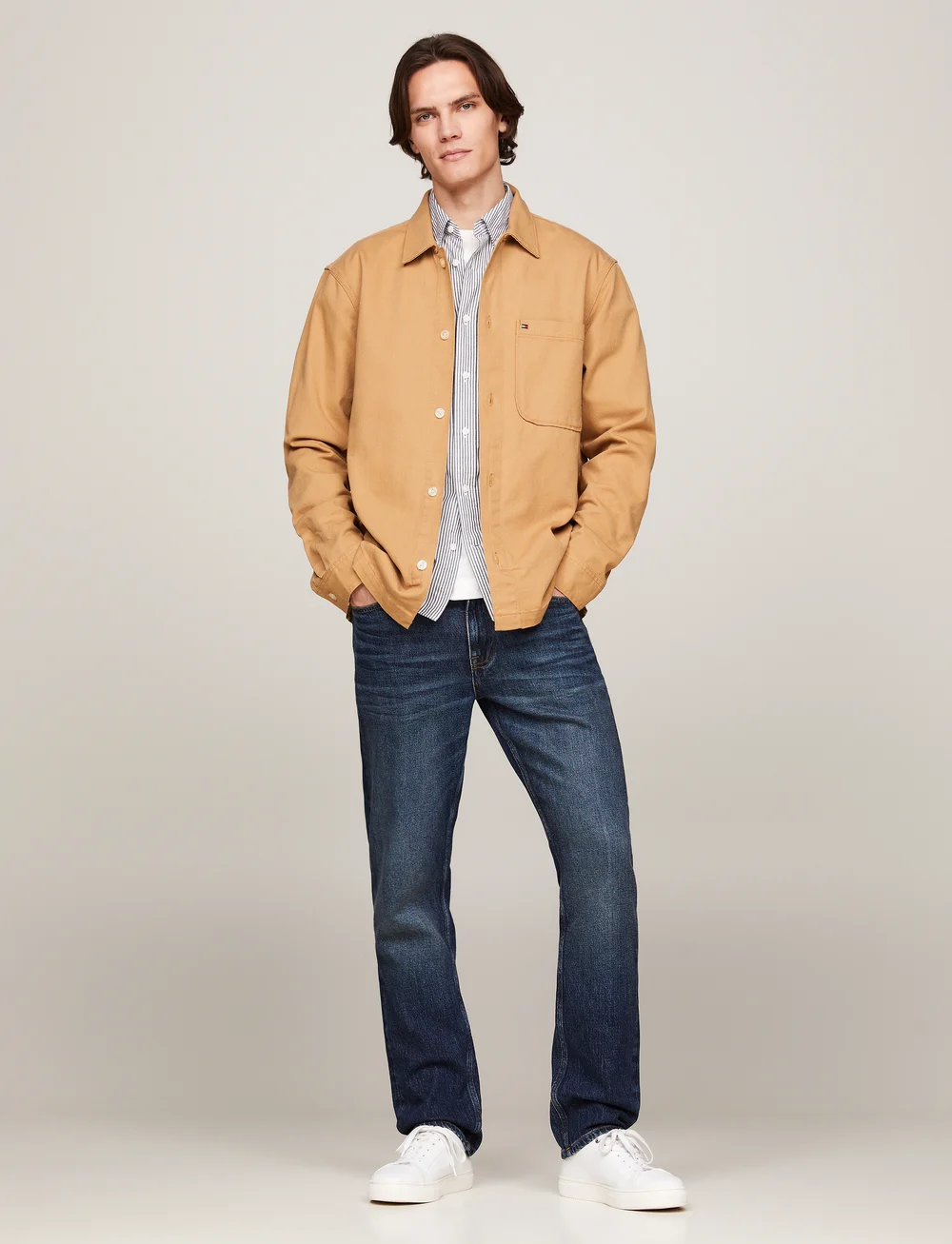 Tommy Hilfiger - TWILL SHIRT JACKET - fall jackets - classic khaki - 4