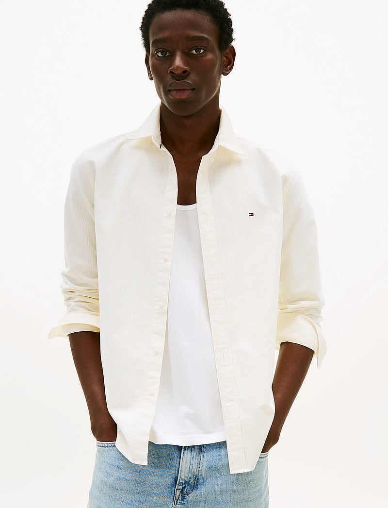 Tommy Hilfiger - HERITAGE OXFORD STRIPE RF SHIRT - gestreifte hemden - citronella oxford / white - 0