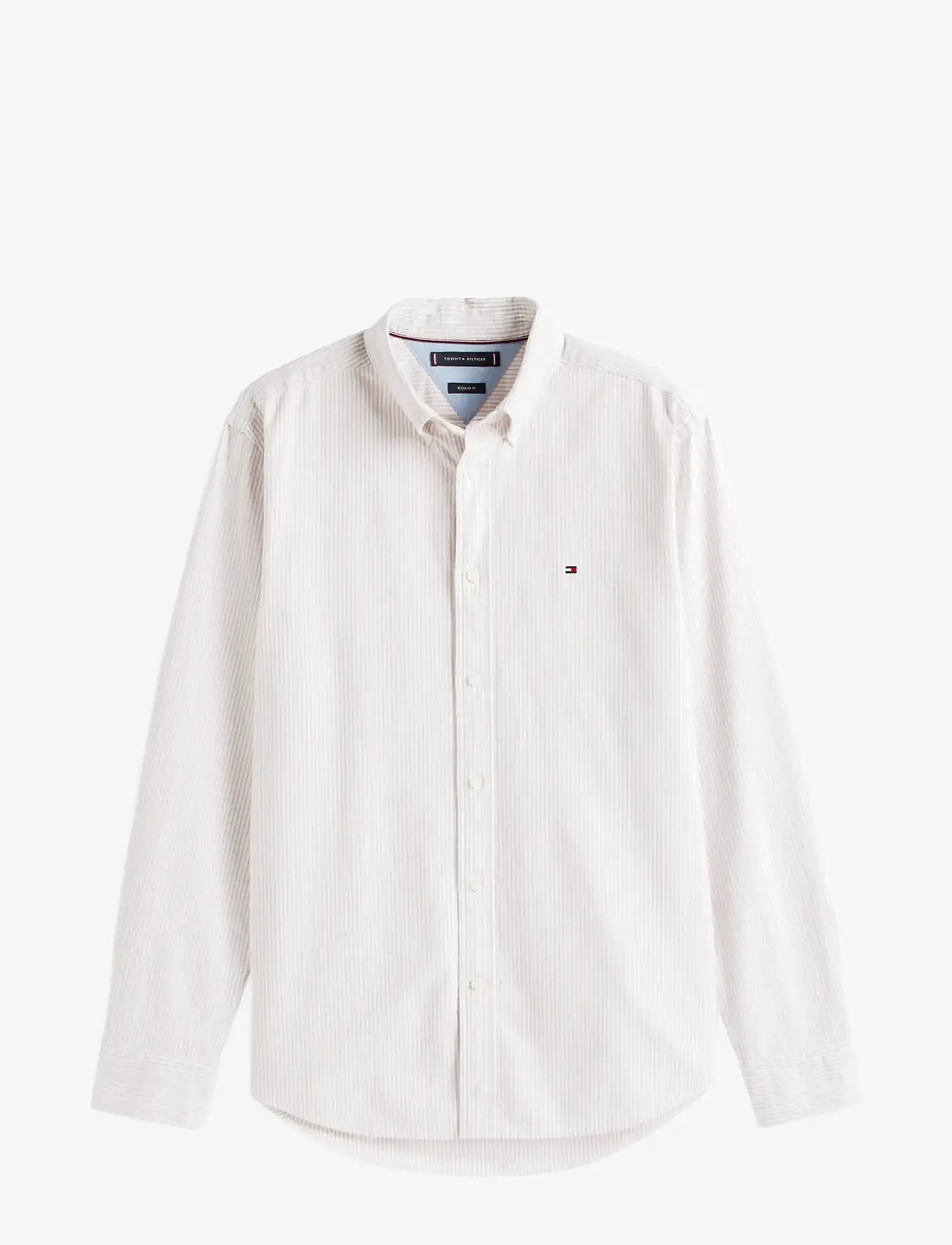 Tommy Hilfiger - HERITAGE OXFORD STRIPE RF SHIRT - tavalised t-särgid - safari canvas / white - 1