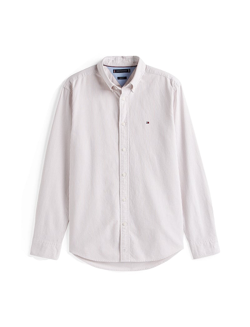 Tommy Hilfiger - HERITAGE OXFORD STRIPE RF SHIRT - tavalised t-särgid - safari canvas / white - 4