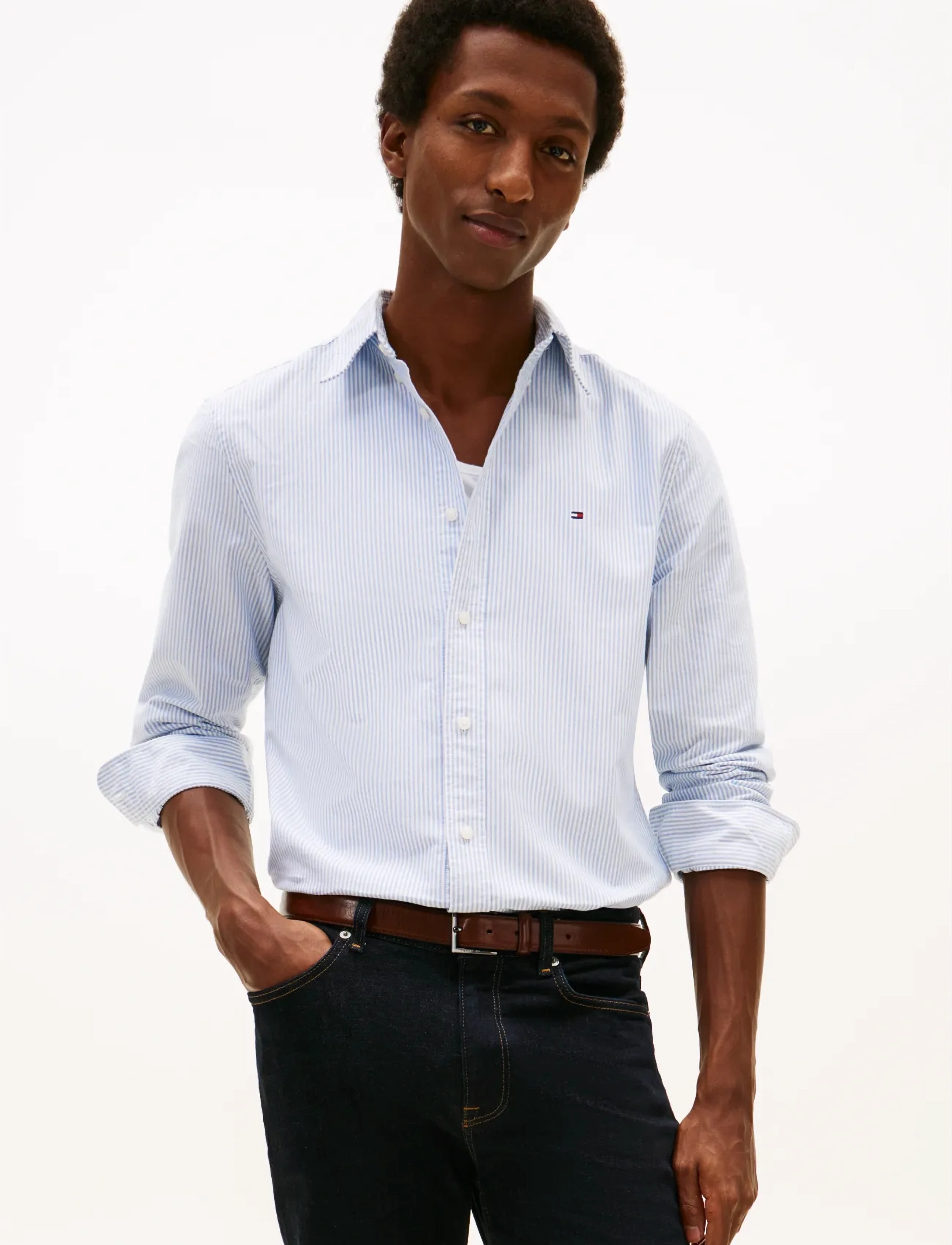 Tommy Hilfiger HERITAGE OXFORD STRIPE RF SHIRT - Skjorter - SHIRT BLUE   WHITE / blue