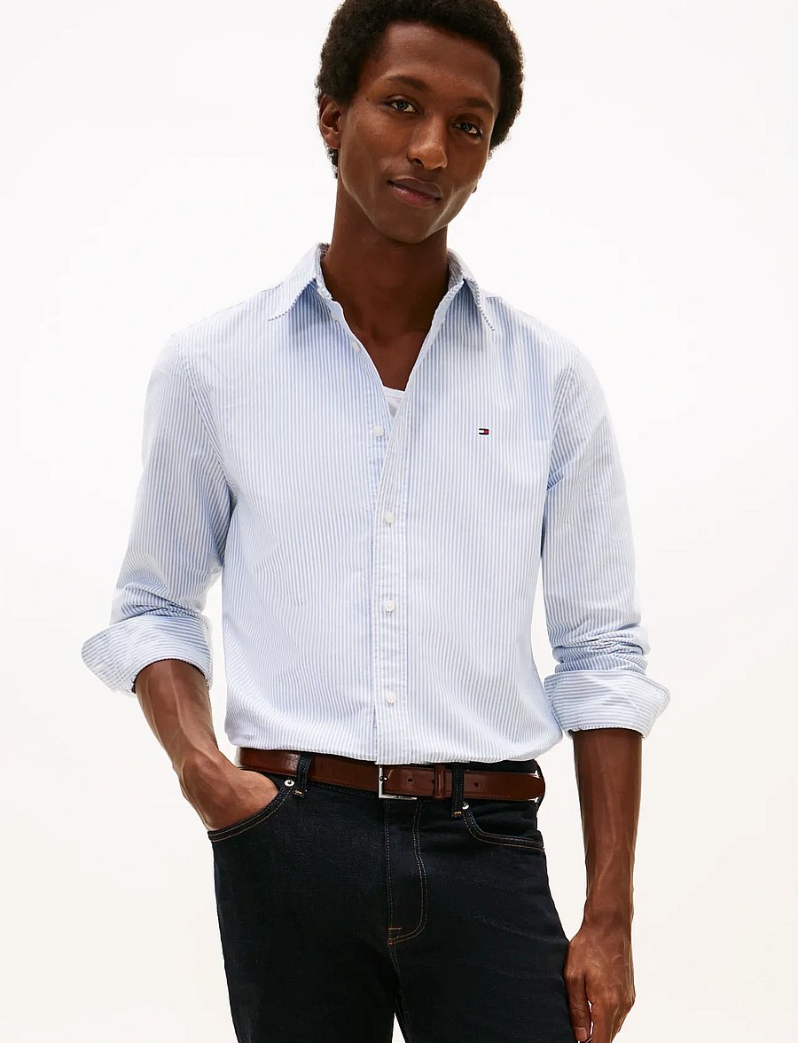 Tommy Hilfiger - HERITAGE OXFORD STRIPE RF SHIRT - triibulised särgid - shirt blue white - 0
