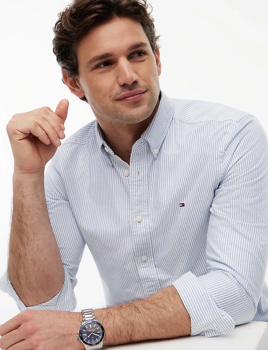 Tommy Hilfiger - HERITAGE OXFORD STRIPE RF SHIRT - gestreifte hemden - shirt blue white - 4