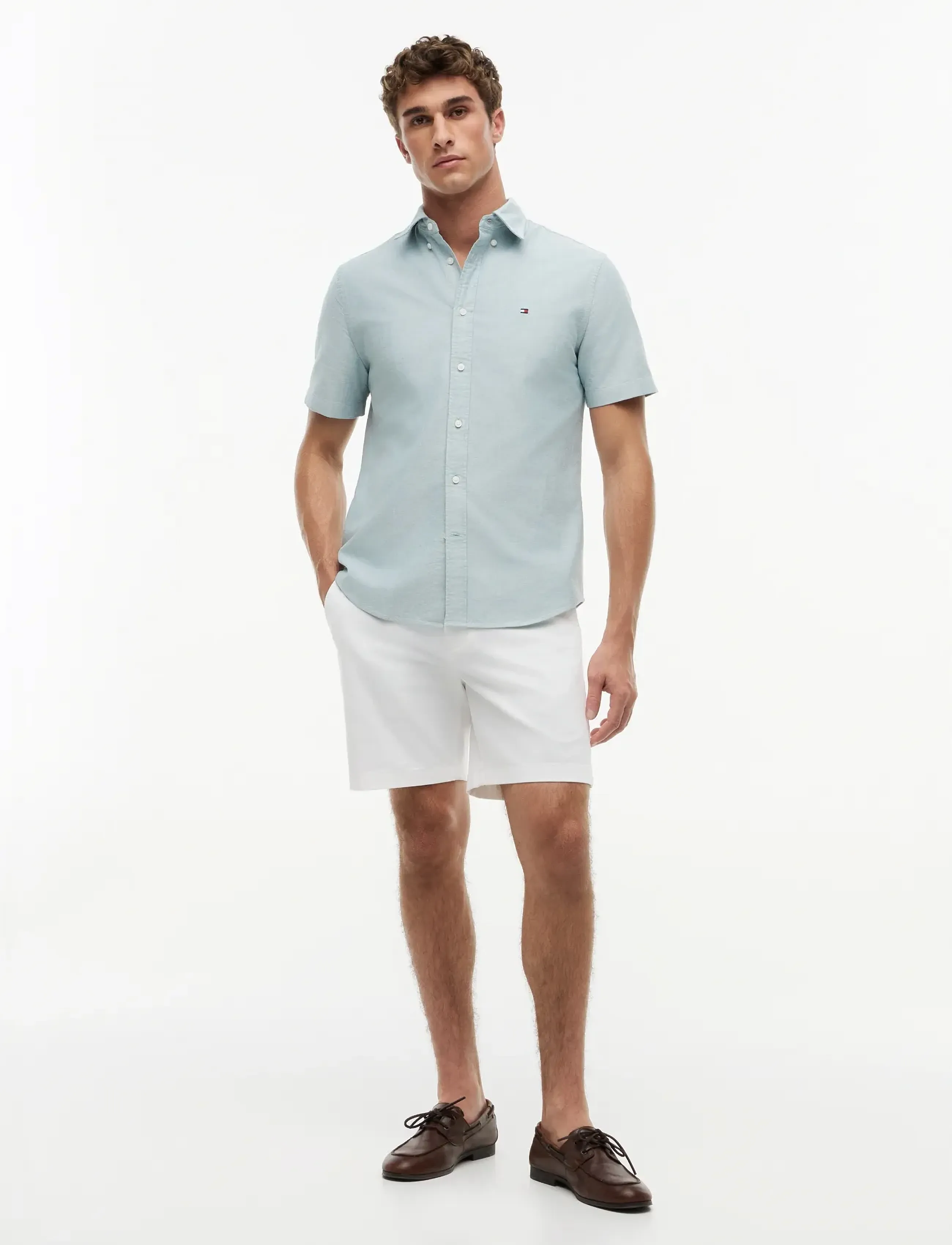 Tommy Hilfiger - HERITAGE OXFORD RF SHIRT S/S - kortärmade skjortor - ornamental green - 4