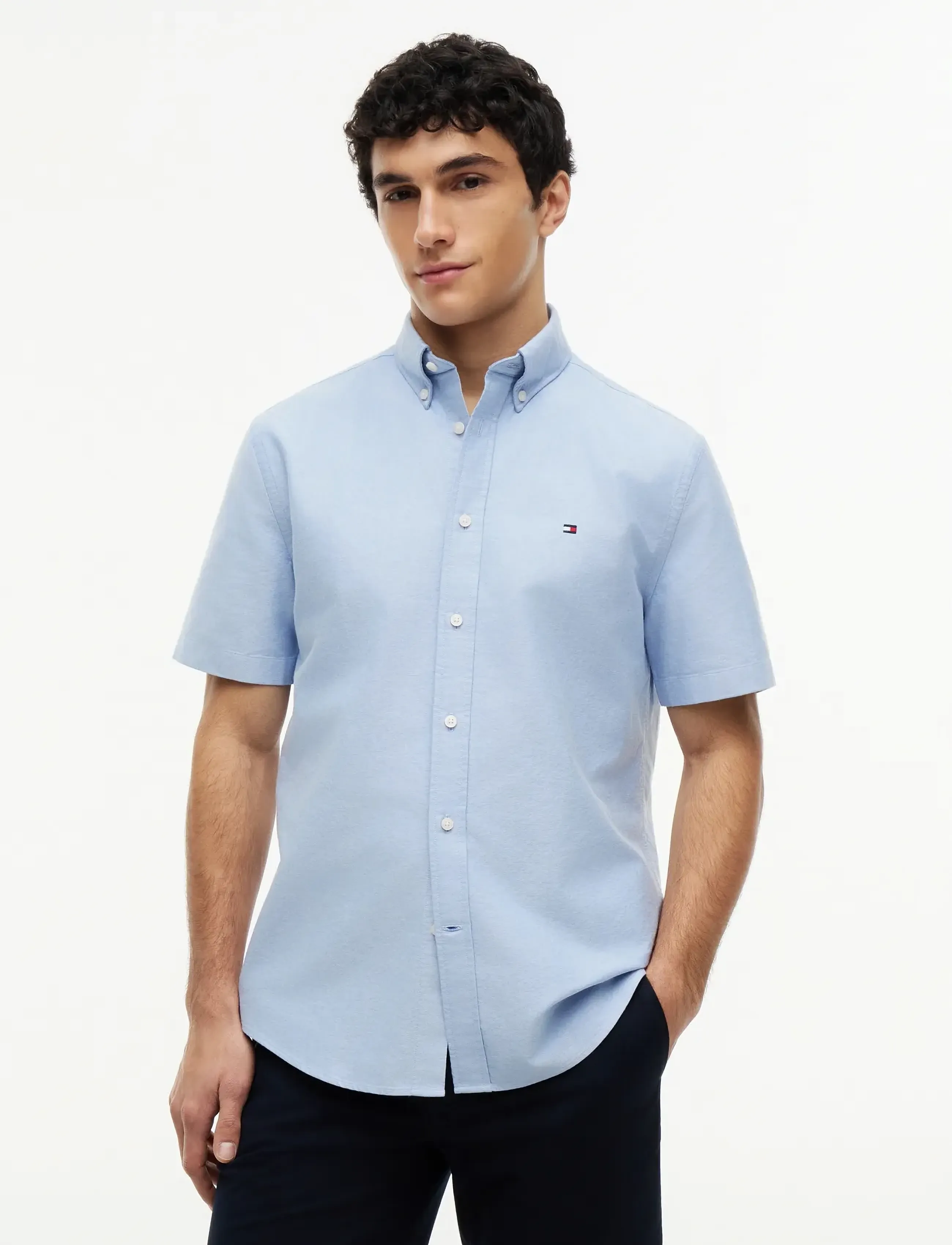 Tommy Hilfiger HERITAGE OXFORD RF SHIRT S/S - Shop efter stil - SHIRT BLUE / blue