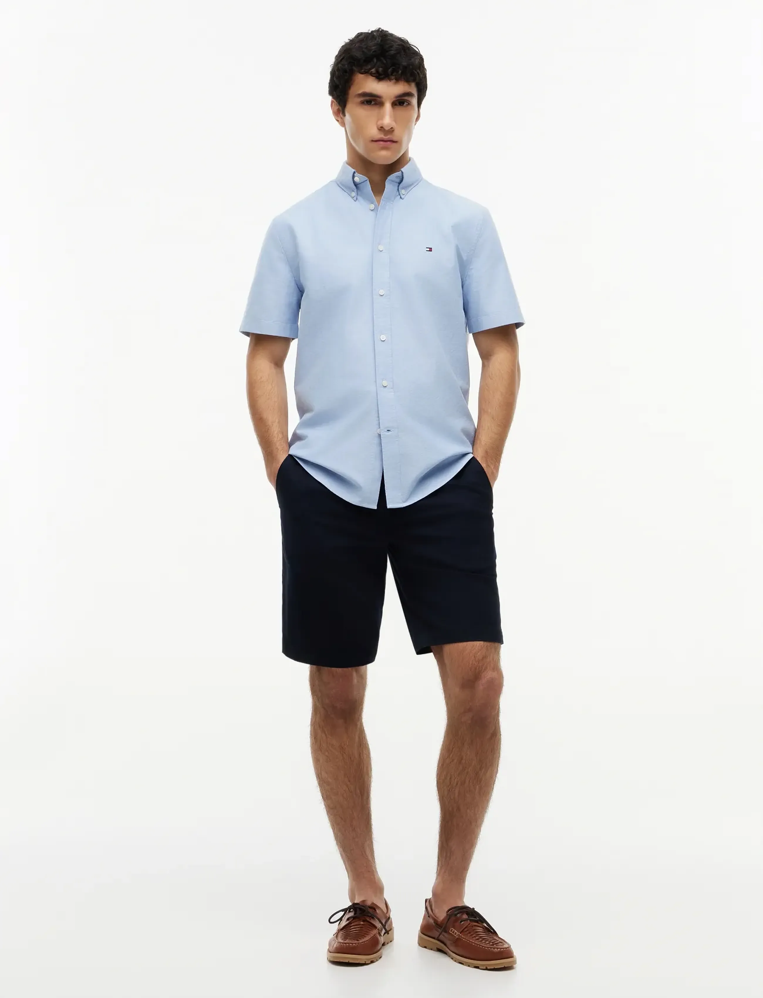 Tommy Hilfiger - HERITAGE OXFORD RF SHIRT S/S - kortærmede skjorter - shirt blue - 5