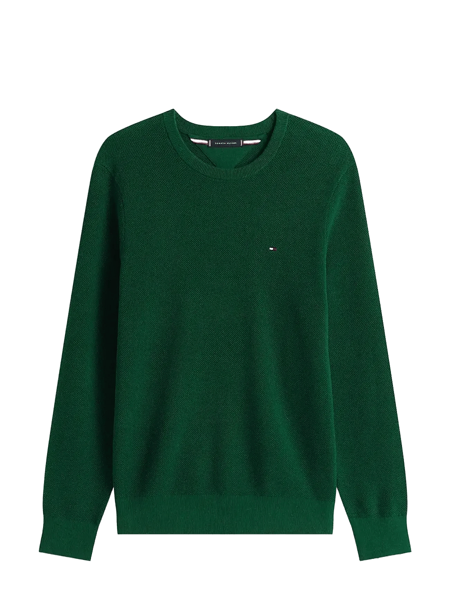 Tommy Hilfiger - ESSENTIAL STRUCTURE CREW NECK - Ümara kaelusega - ornamental green heather - 1