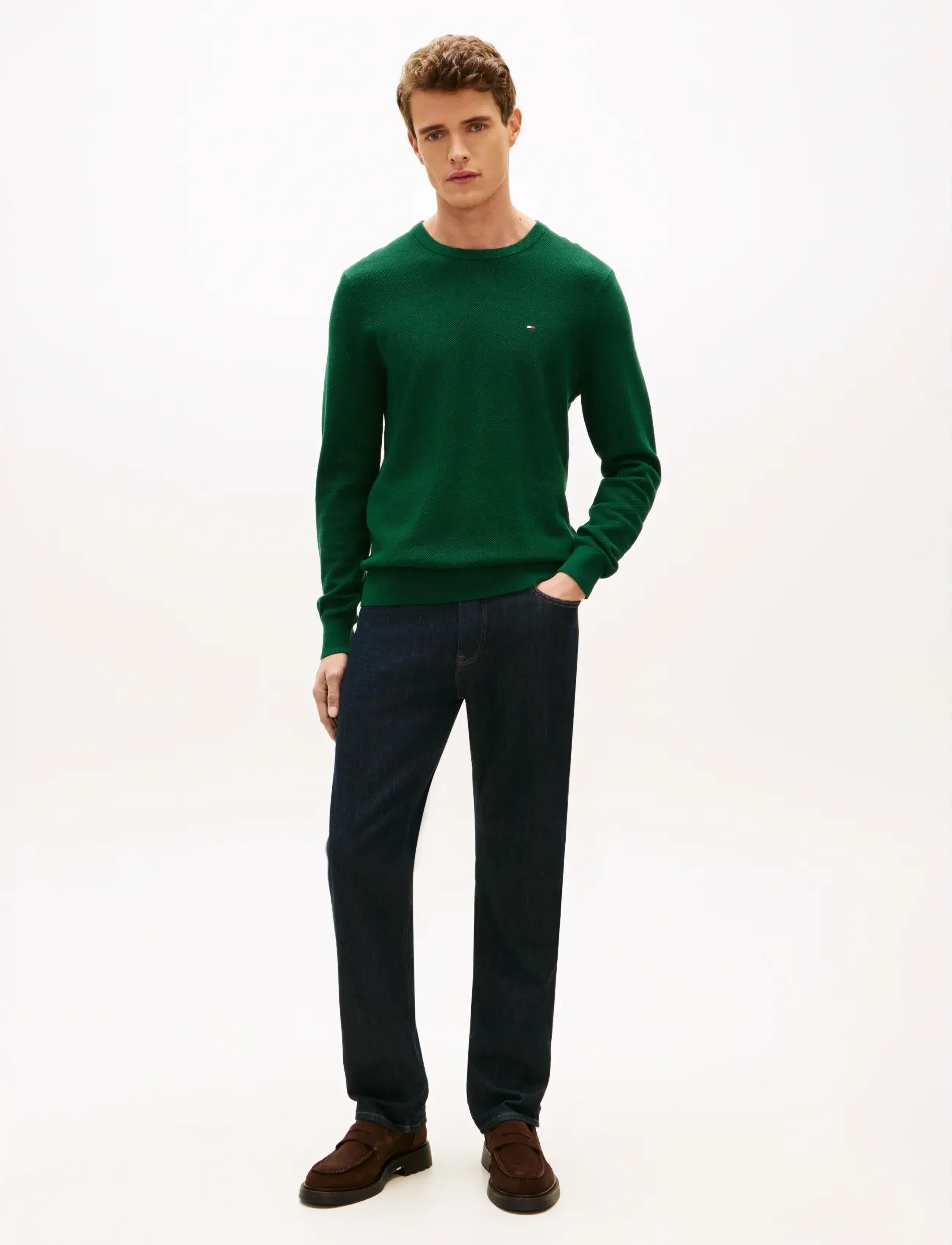 Tommy Hilfiger - ESSENTIAL STRUCTURE CREW NECK - round necks - ornamental green heather - 2