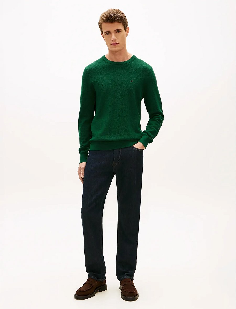Tommy Hilfiger - ESSENTIAL STRUCTURE CREW NECK - Ümara kaelusega - ornamental green heather - 2
