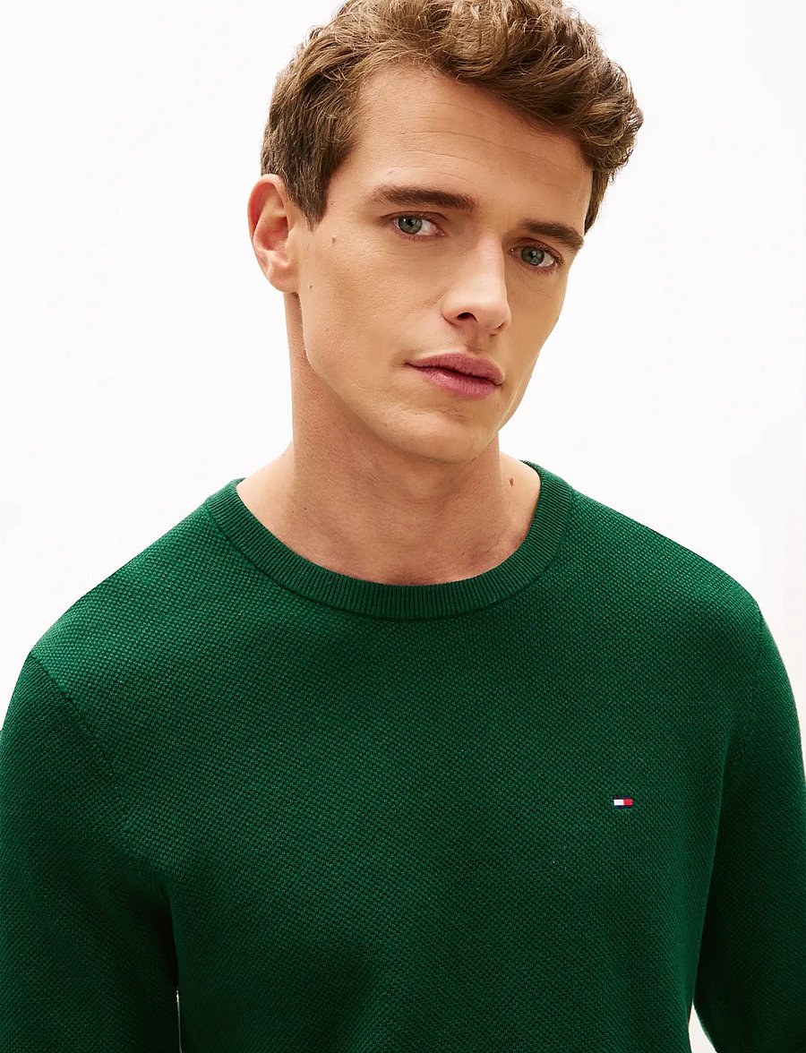Tommy Hilfiger - ESSENTIAL STRUCTURE CREW NECK - Ümara kaelusega - ornamental green heather - 4