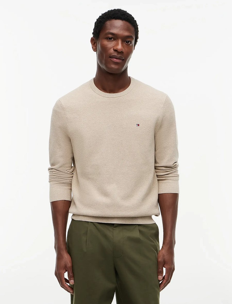 Tommy Hilfiger - ESSENTIAL STRUCTURE CREW NECK - rundhalsad - batique khaki heather - 0