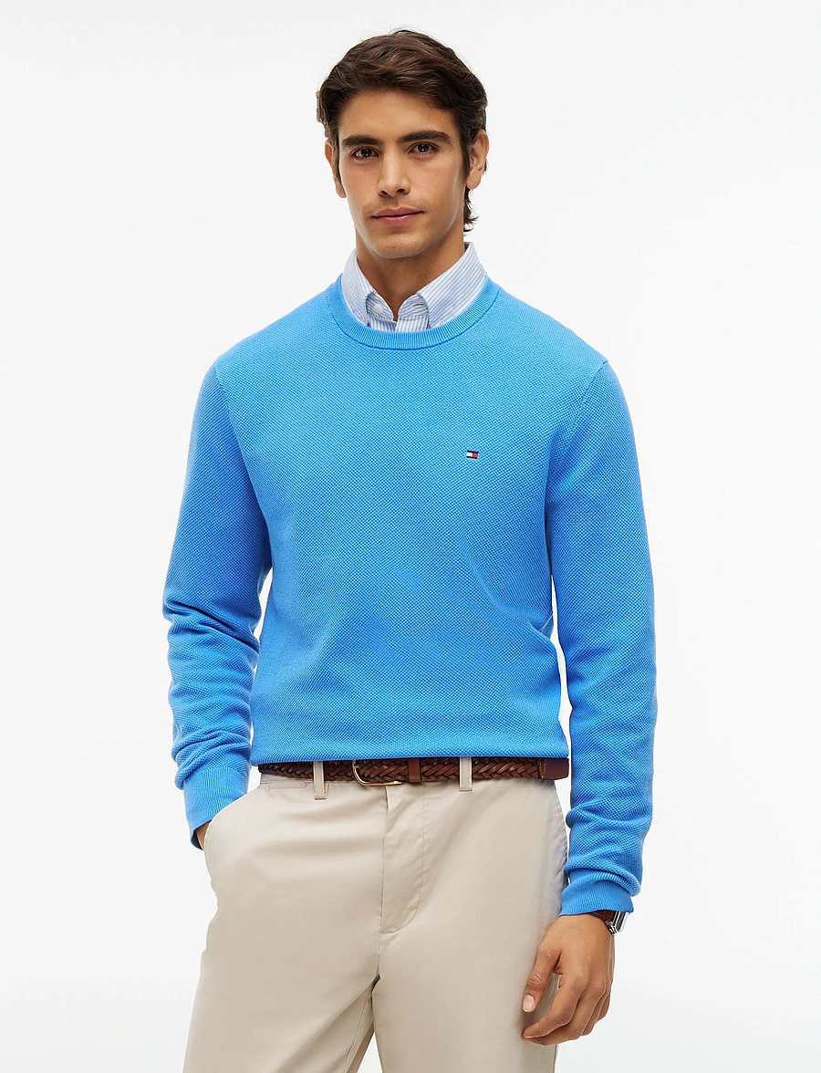 Tommy Hilfiger - ESSENTIAL STRUCTURE CREW NECK - rund hals - blue spell - 0