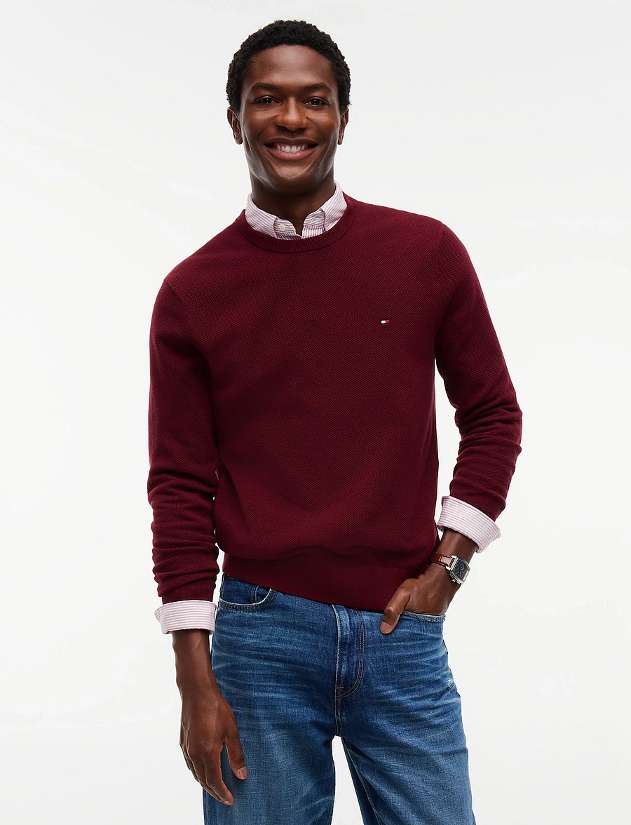 Tommy Hilfiger - ESSENTIAL STRUCTURE CREW NECK - rundhalsad - burgundy - 0