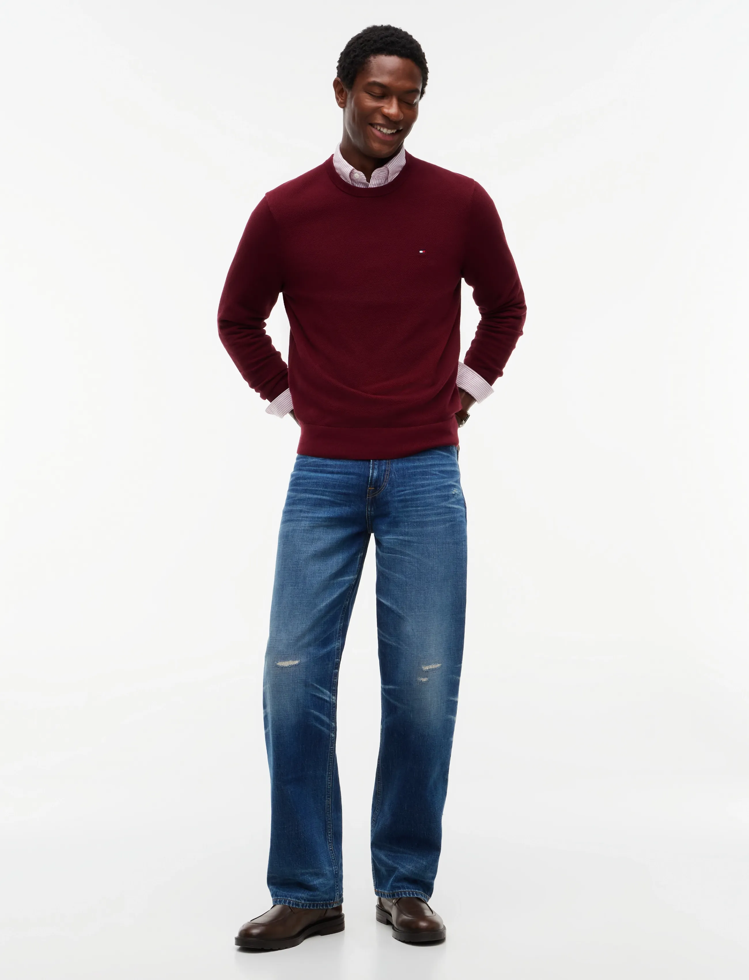 Tommy Hilfiger - ESSENTIAL STRUCTURE CREW NECK - rund hals - burgundy - 5