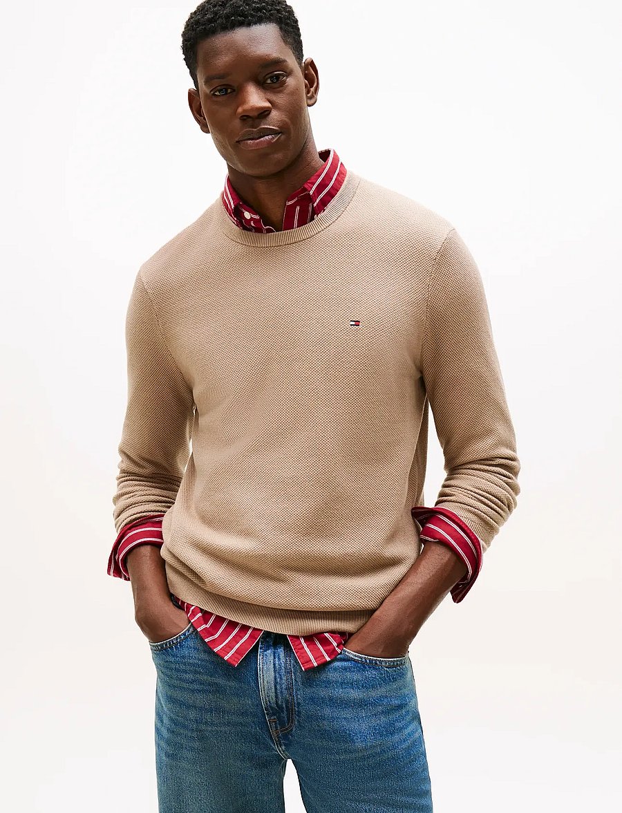 Tommy Hilfiger - ESSENTIAL STRUCTURE CREW NECK - rundhals - coastal taupe - 0