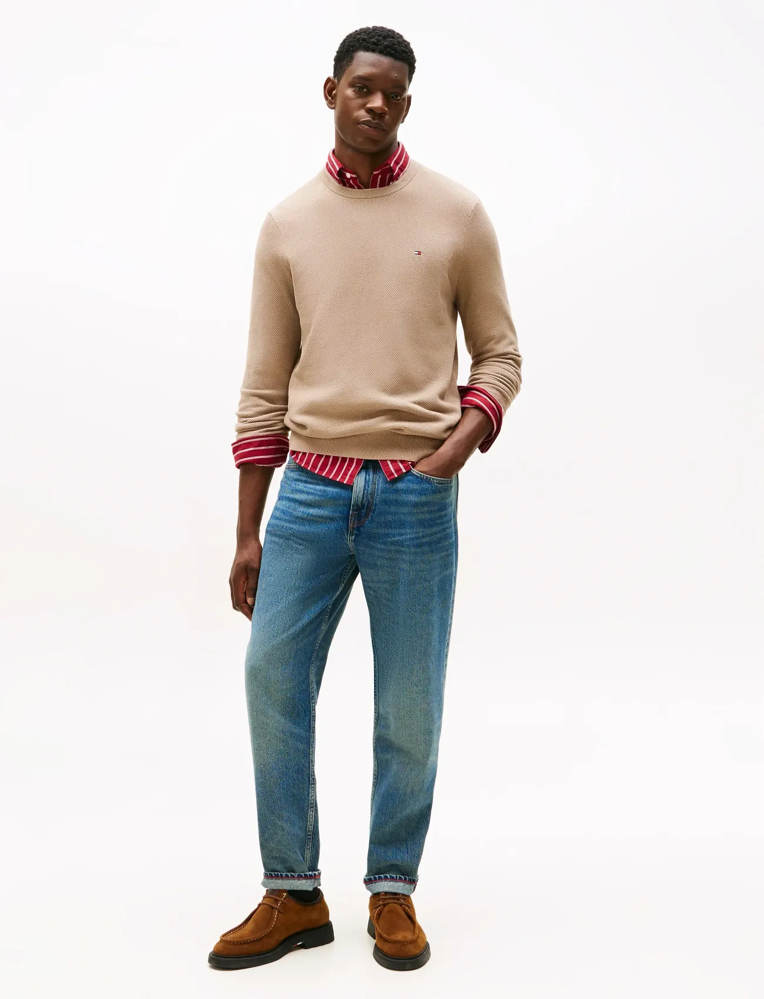 Tommy Hilfiger - ESSENTIAL STRUCTURE CREW NECK - round necks - coastal taupe - 3