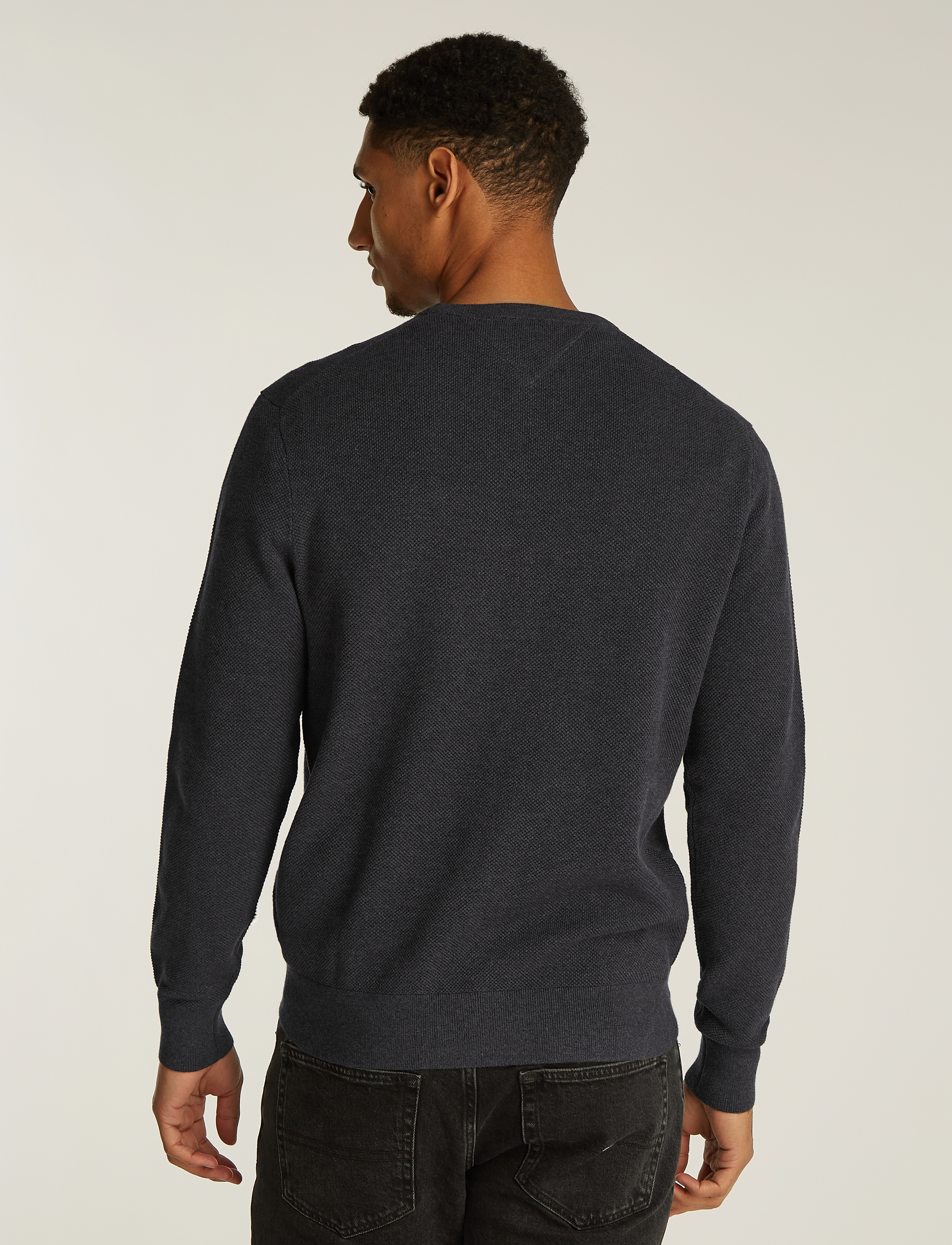 Tommy Hilfiger - ESSENTIAL STRUCTURE CREW NECK - basic-strickmode - dark grey heather - 4
