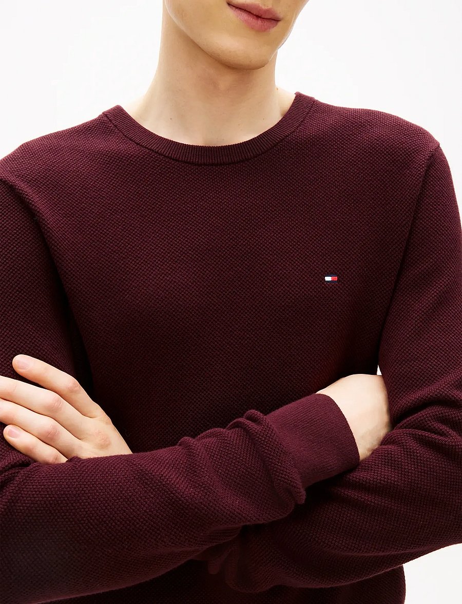 Tommy Hilfiger - ESSENTIAL STRUCTURE CREW NECK - Ümara kaelusega - deep burgundy - 4