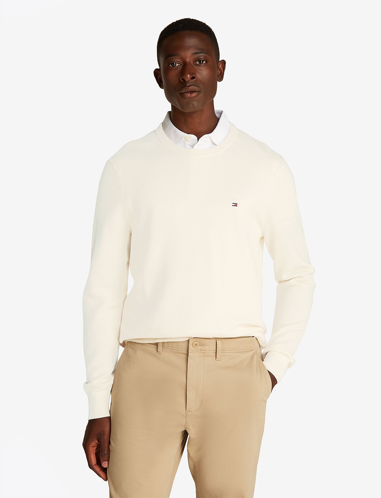 Tommy Hilfiger - ESSENTIAL STRUCTURE CREW NECK - rundhalsad - ivory petal - 0