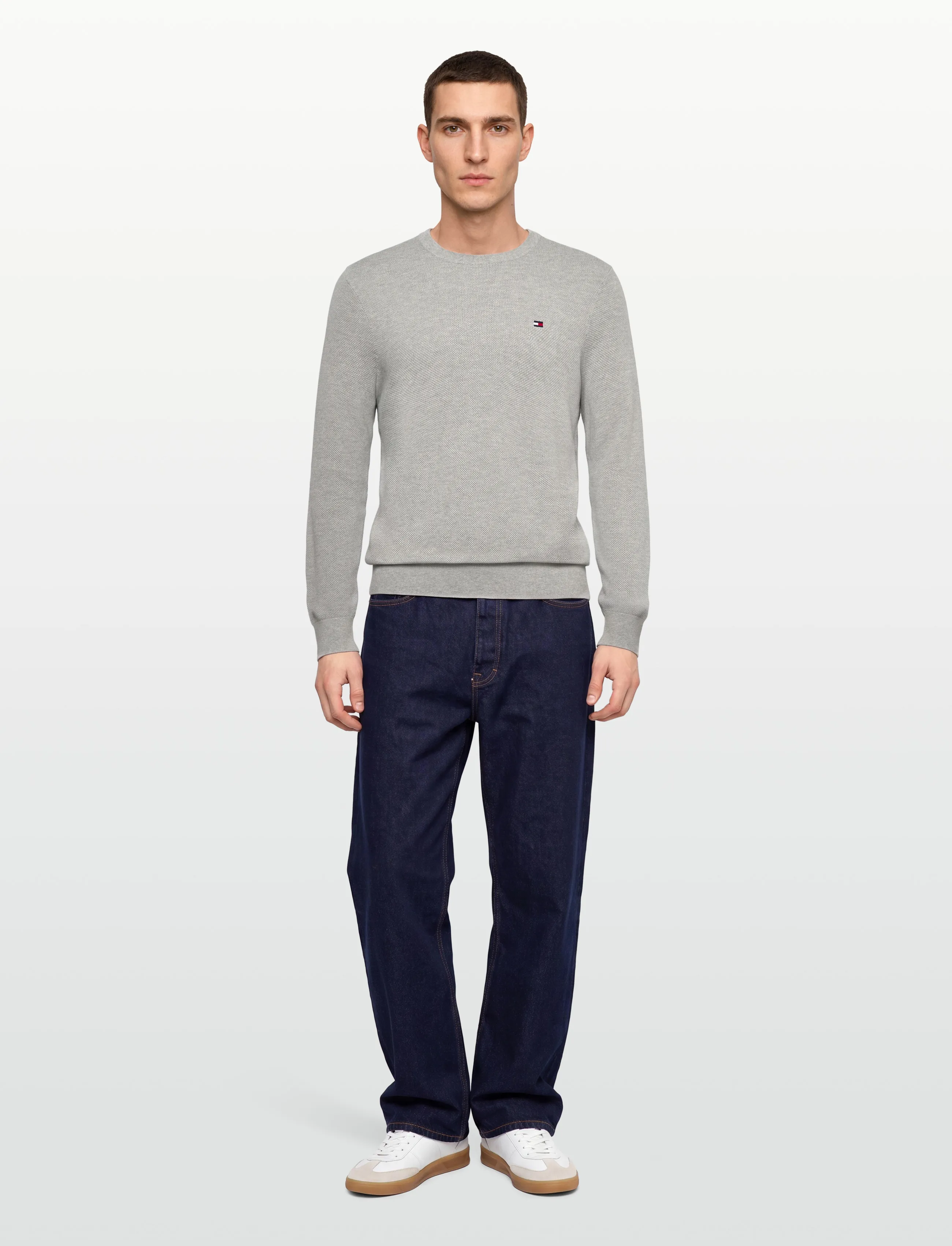 Tommy Hilfiger - ESSENTIAL STRUCTURE CREW NECK - rundhals - light grey heather - 0