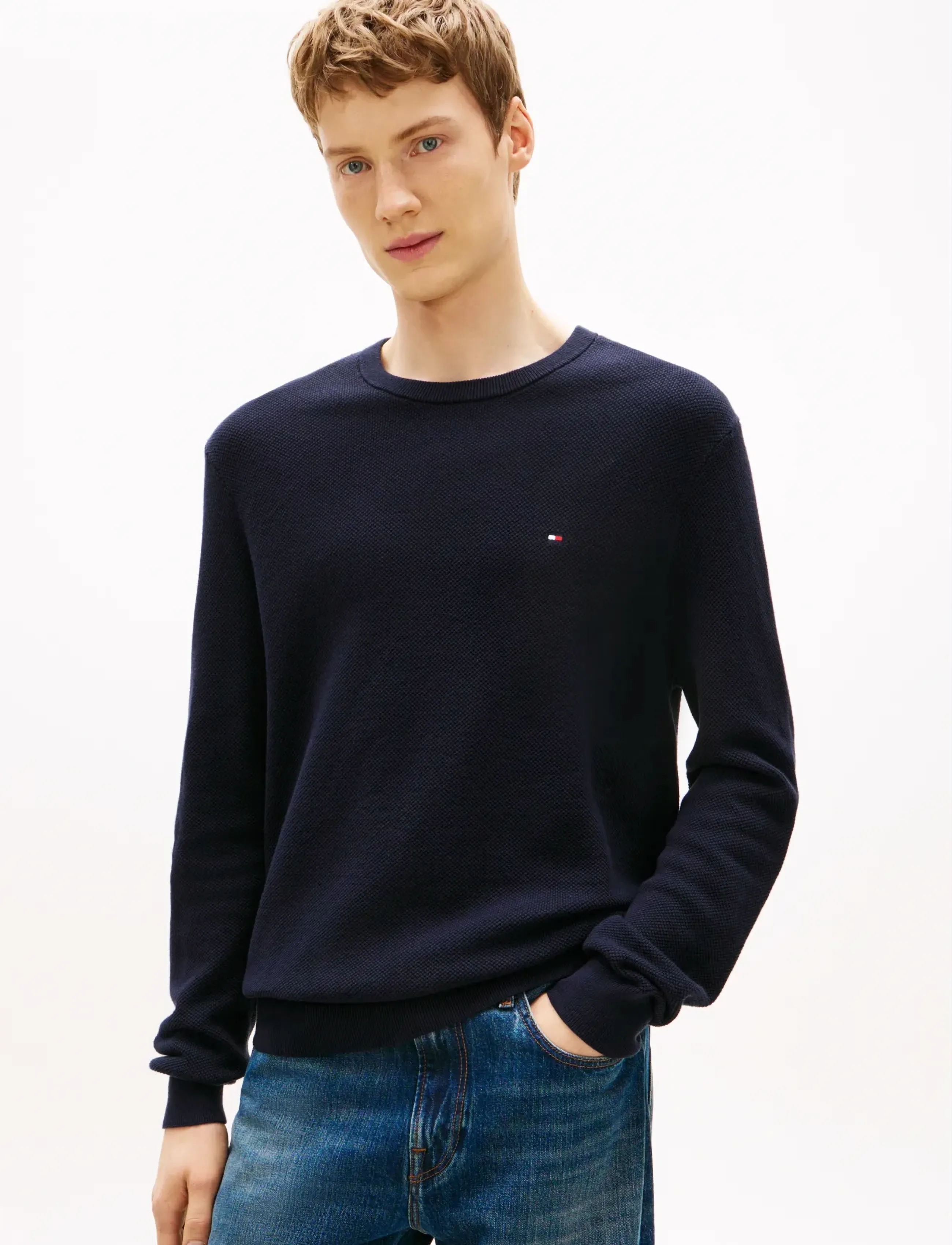 Tommy Hilfiger - ESSENTIAL STRUCTURE CREW NECK - rund hals - navy blue - 1