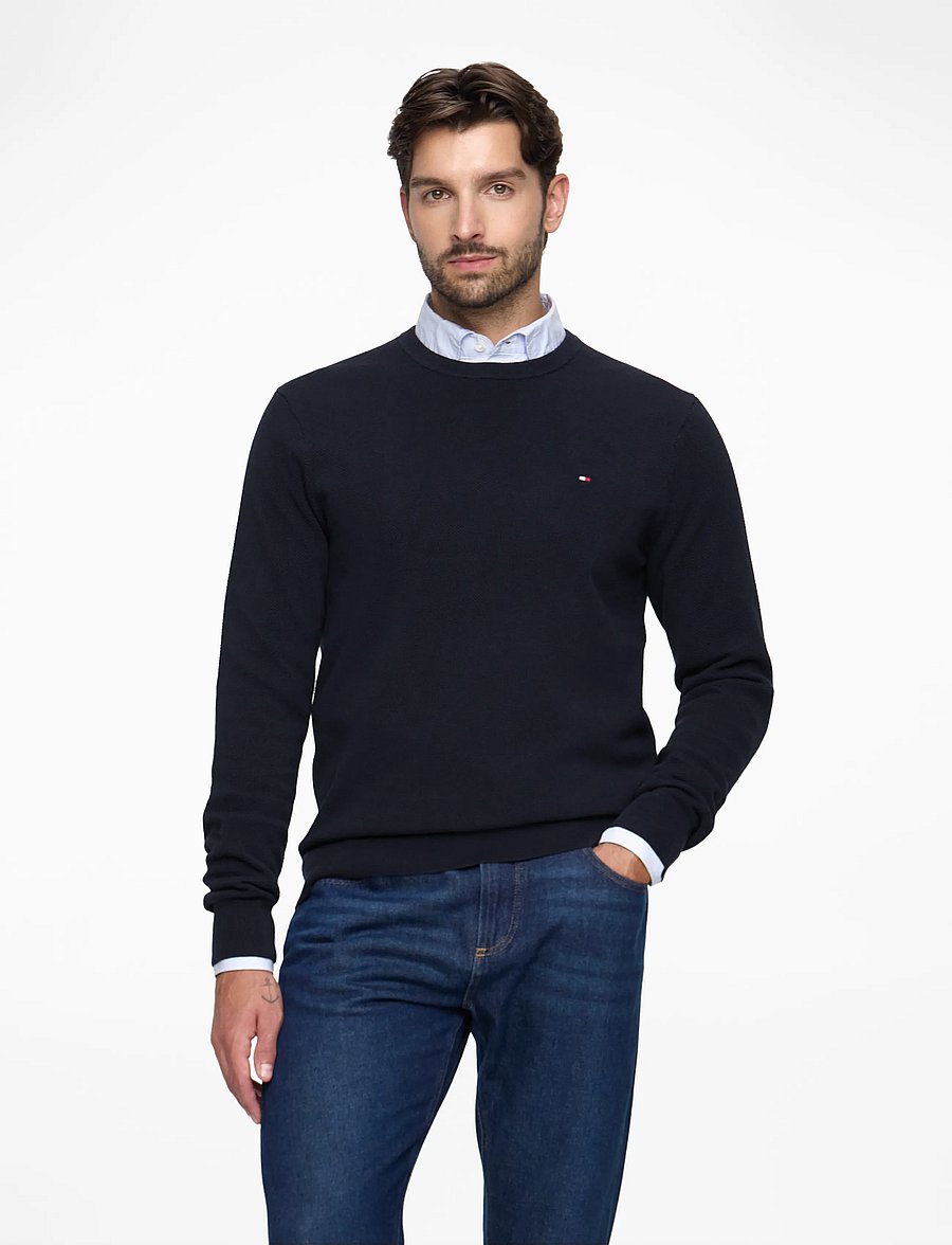 Tommy Hilfiger - ESSENTIAL STRUCTURE CREW NECK - rundhals - navy blue - 0