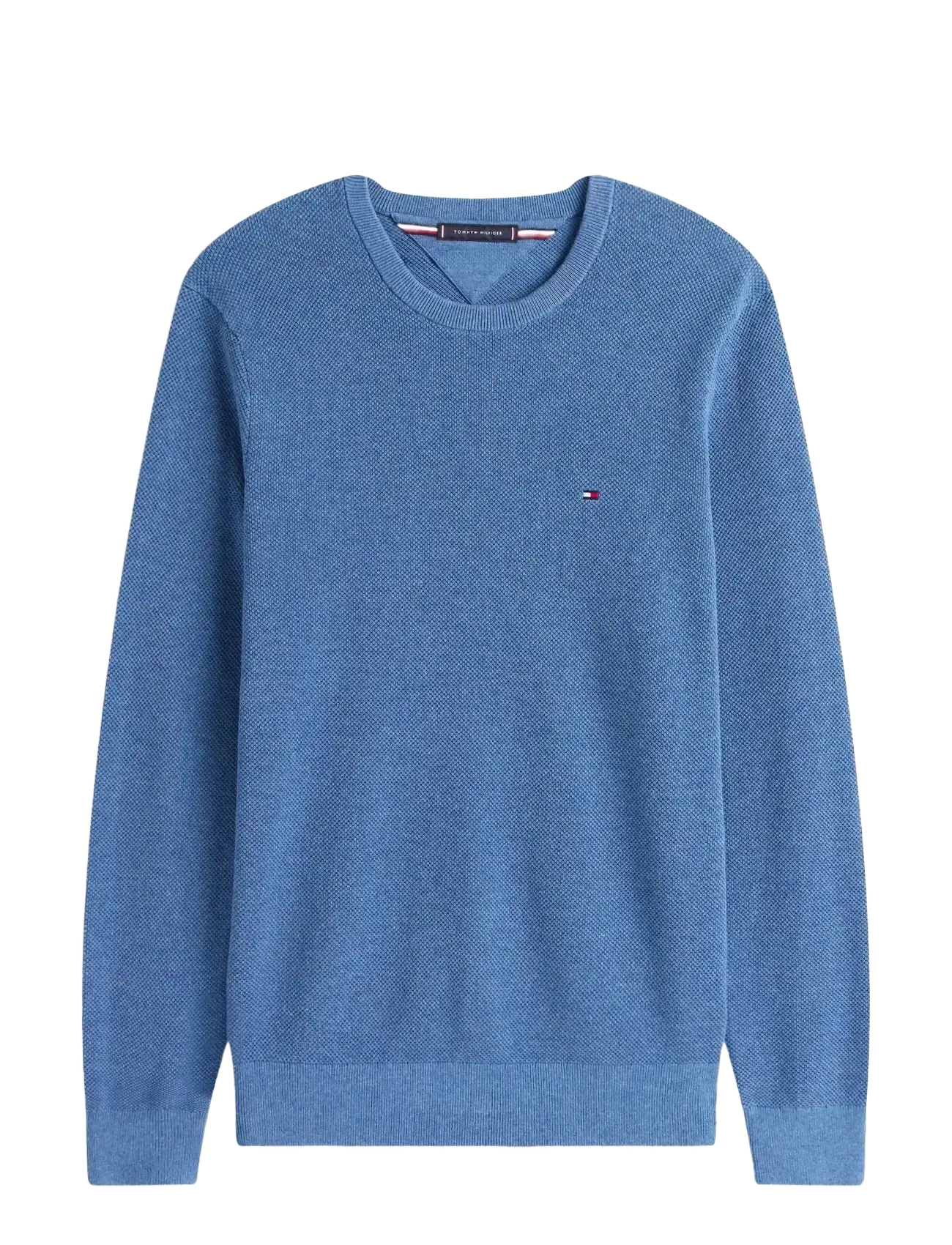 Tommy Hilfiger ESSENTIAL STRUCTURE CREW NECK - Strickmode - PETROL BLUE HEATHER / blue