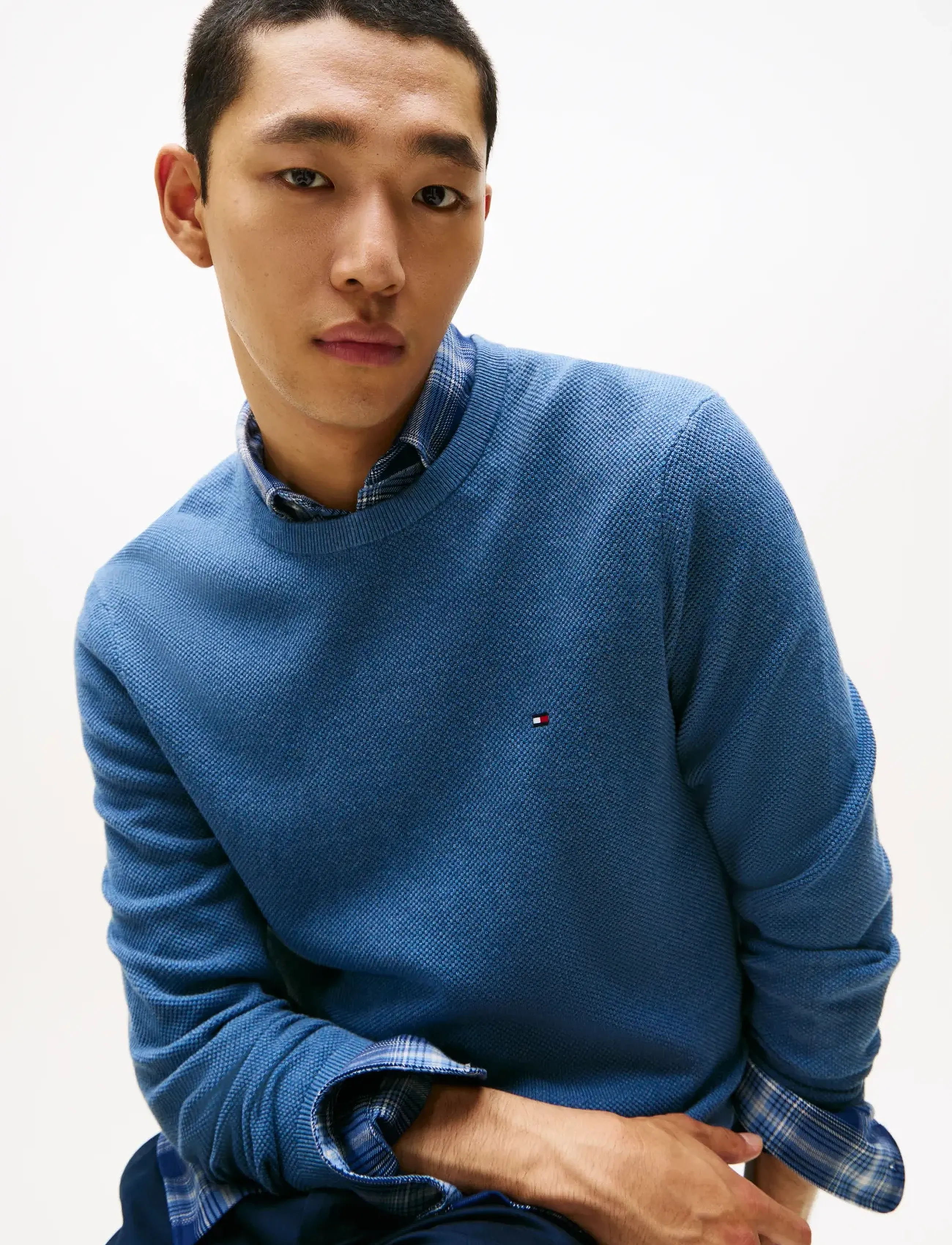 Tommy Hilfiger - ESSENTIAL STRUCTURE CREW NECK - rund hals - petrol blue heather - 4